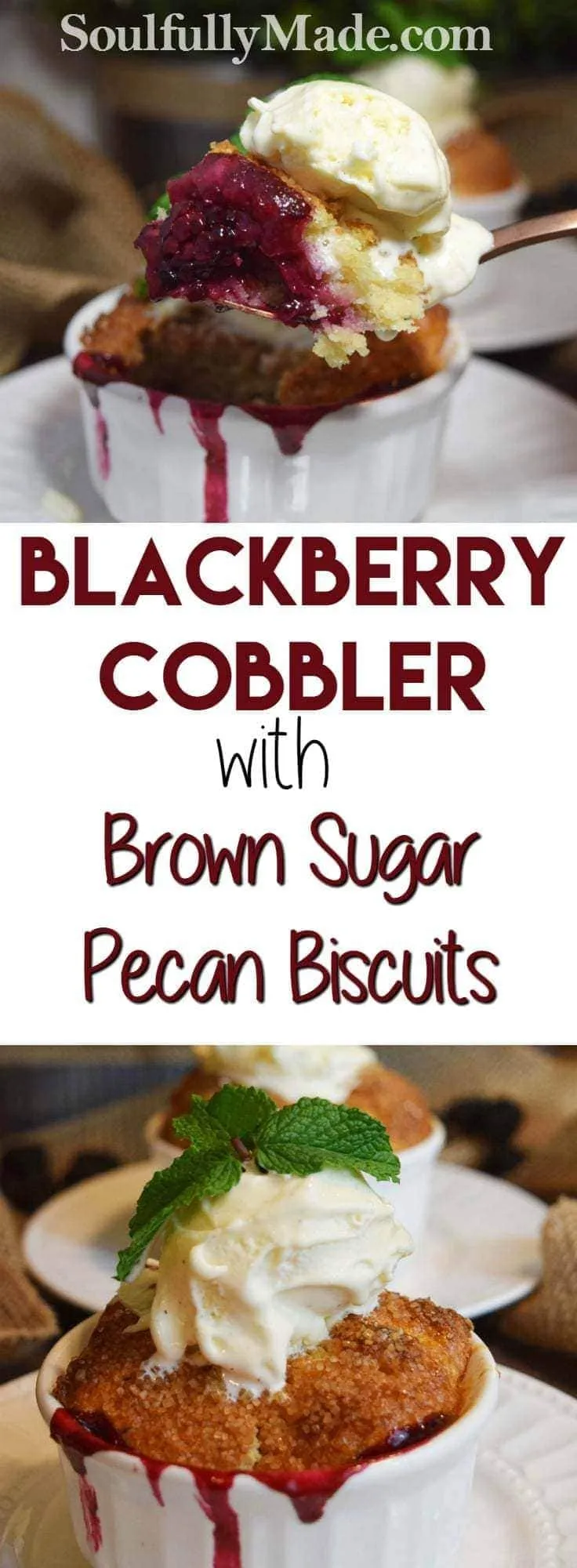 Blackberry Cobbler with Brown Sugar Pecan Biscuits