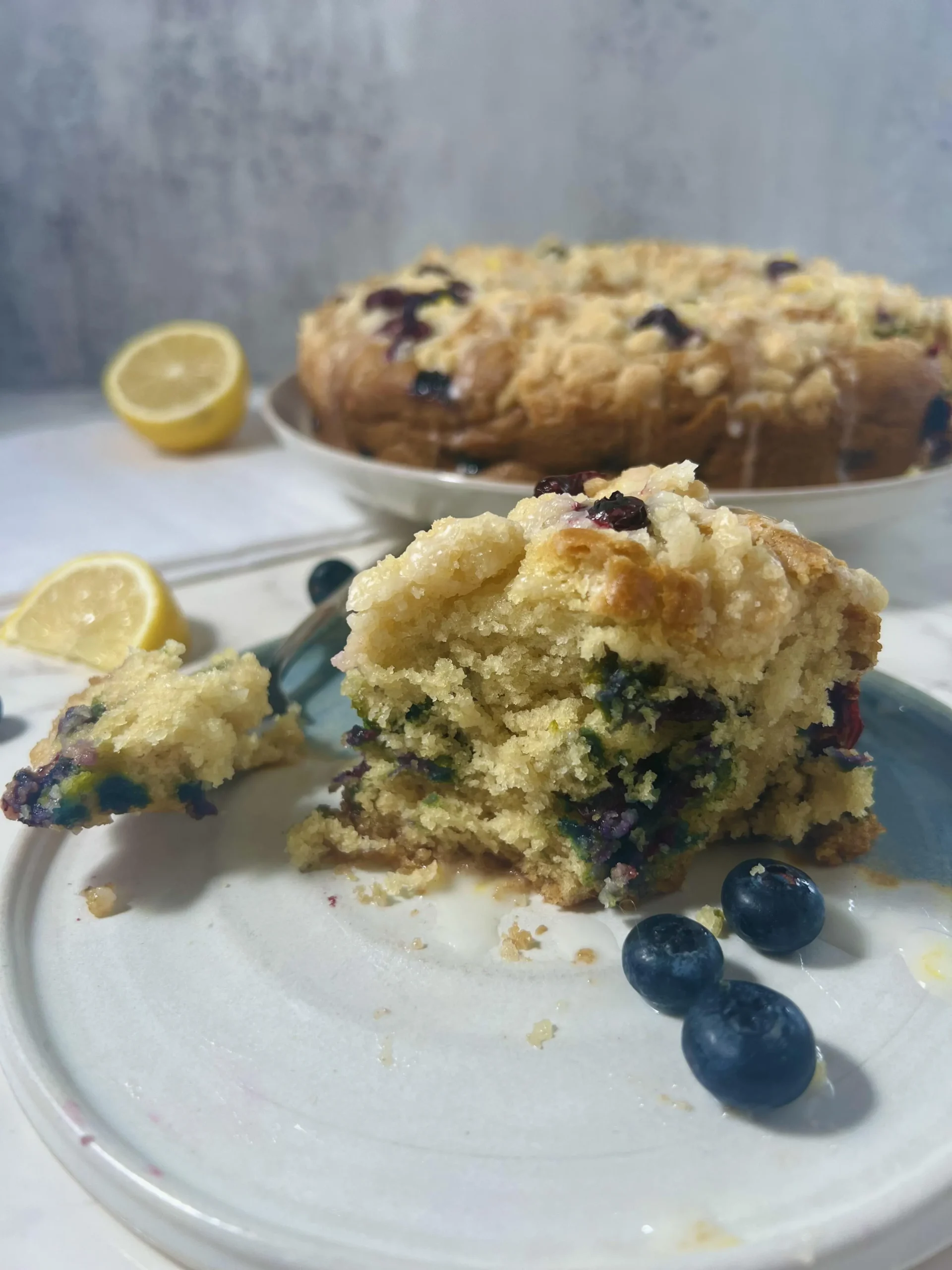 Blueberry Coffee Cake with Lemon Glaze