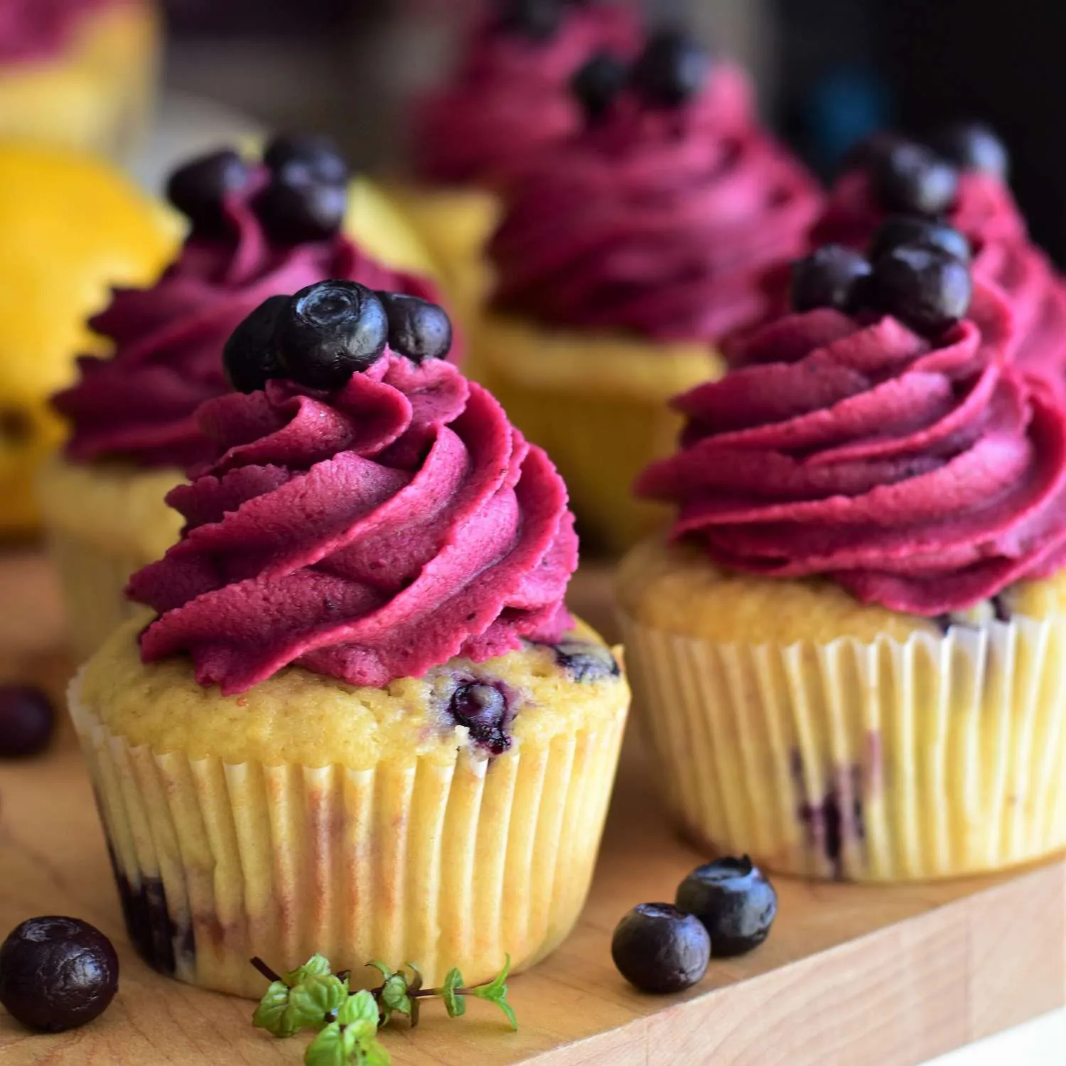 Blueberry Cupcakes with Blueberry Buttercream