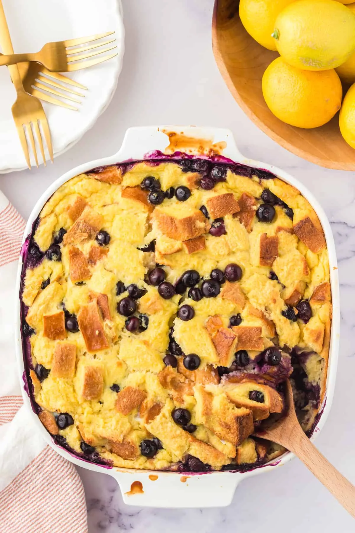Blueberry Lemon Bread Pudding