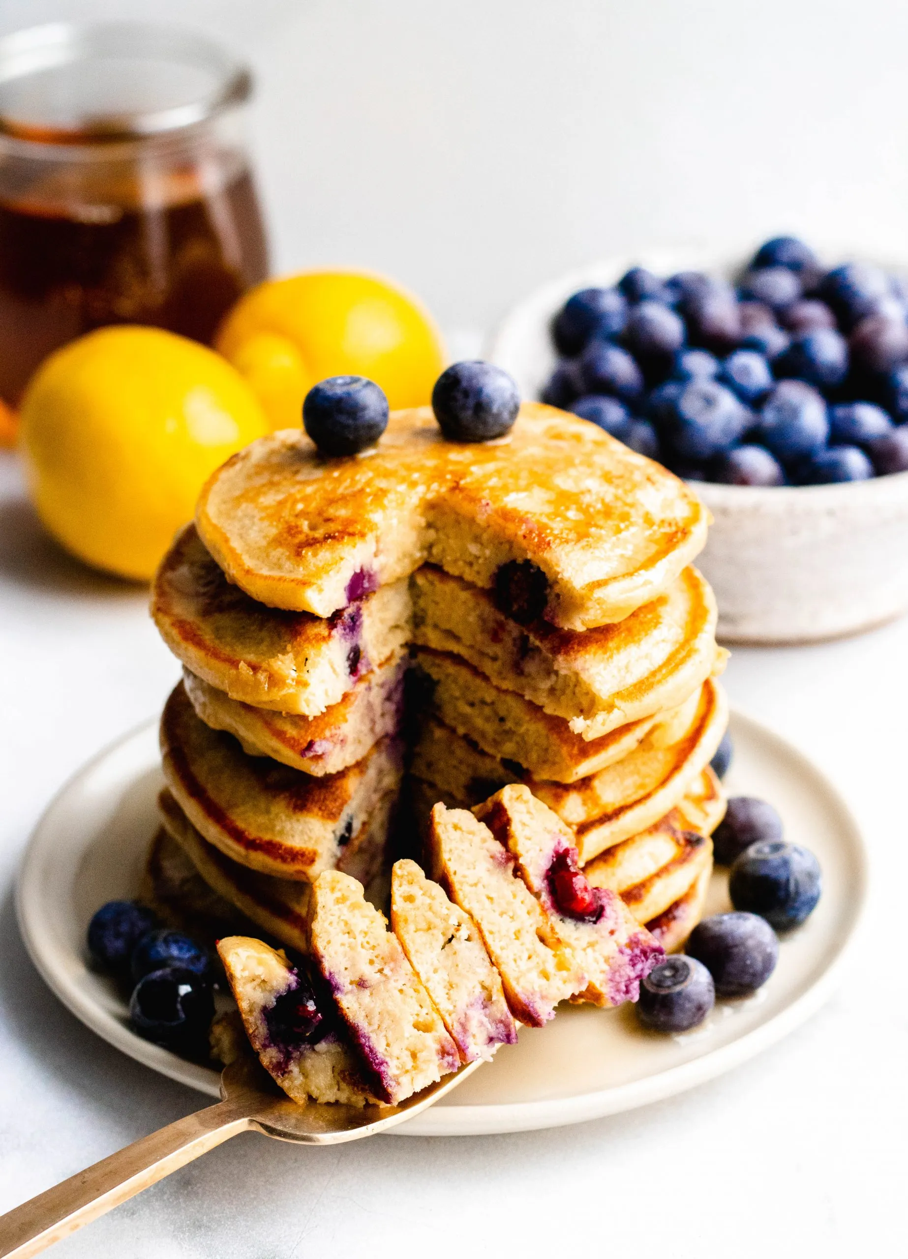 Blueberry Lemon Cheesecake Pancakes