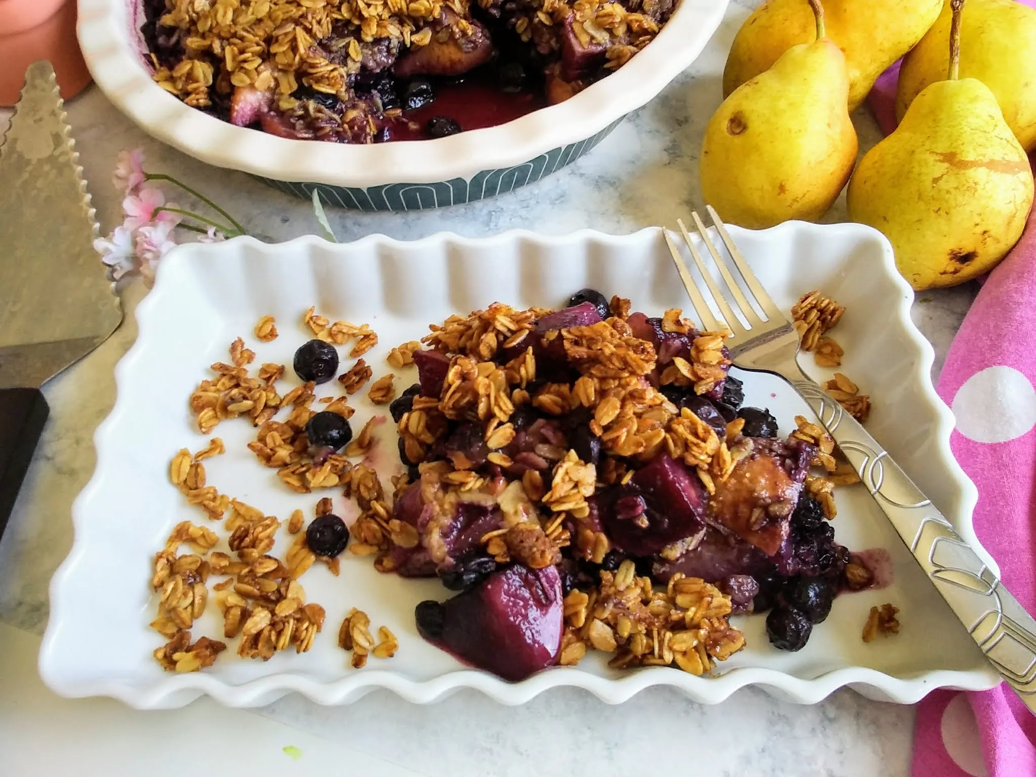 Blueberry Pear Crisps