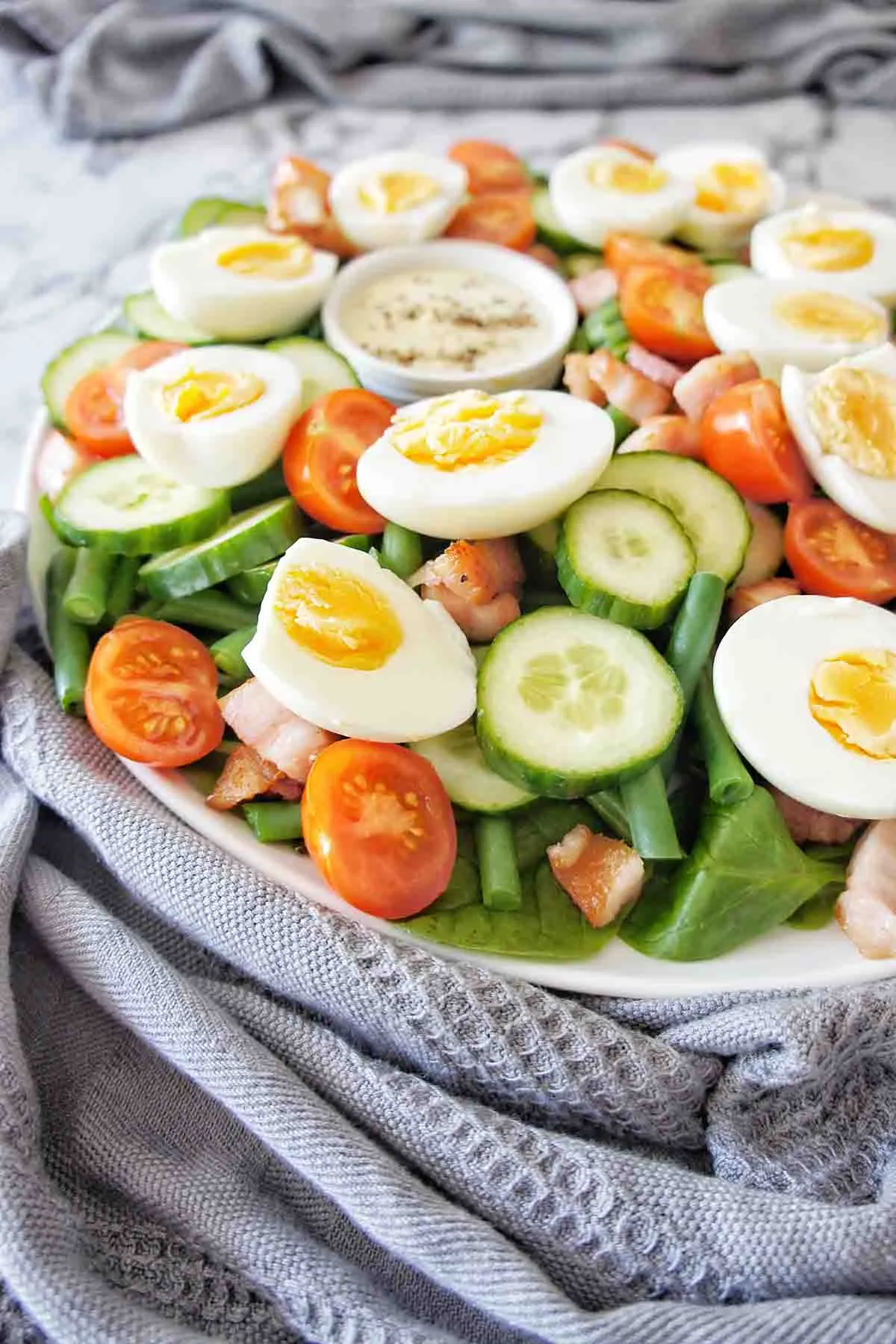 Boiled Egg Butter Bean Salad with Olive Oil Dressing
