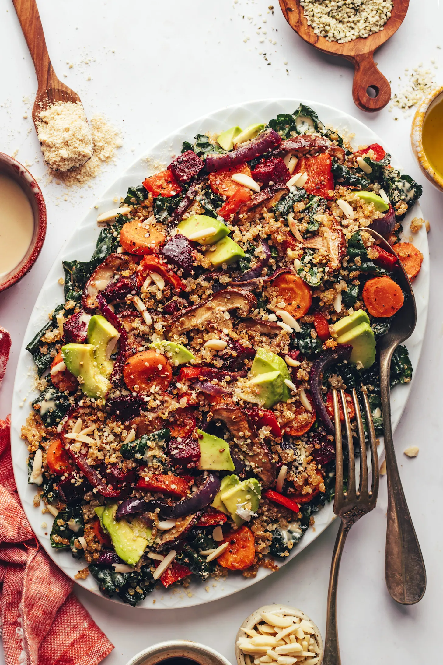Breakfast Salad with Nutty Crispy Quinoa