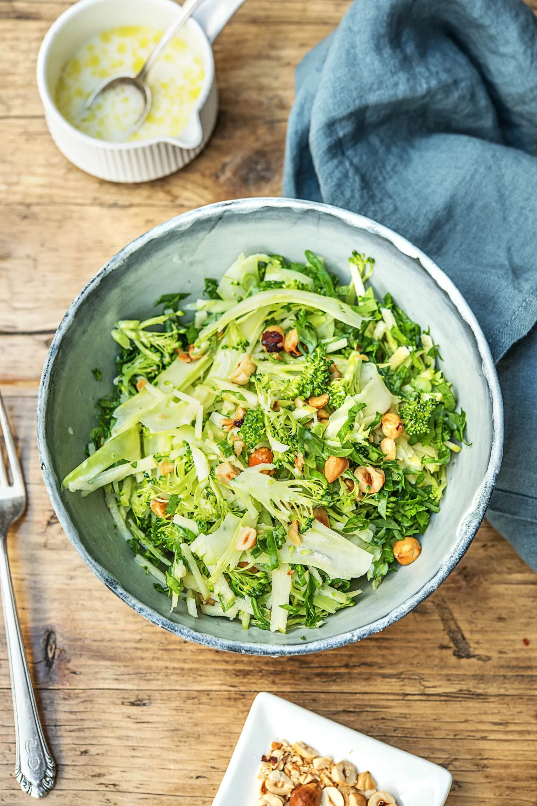 Broccoli Apple Slaw with Lemon Garlic Dressing