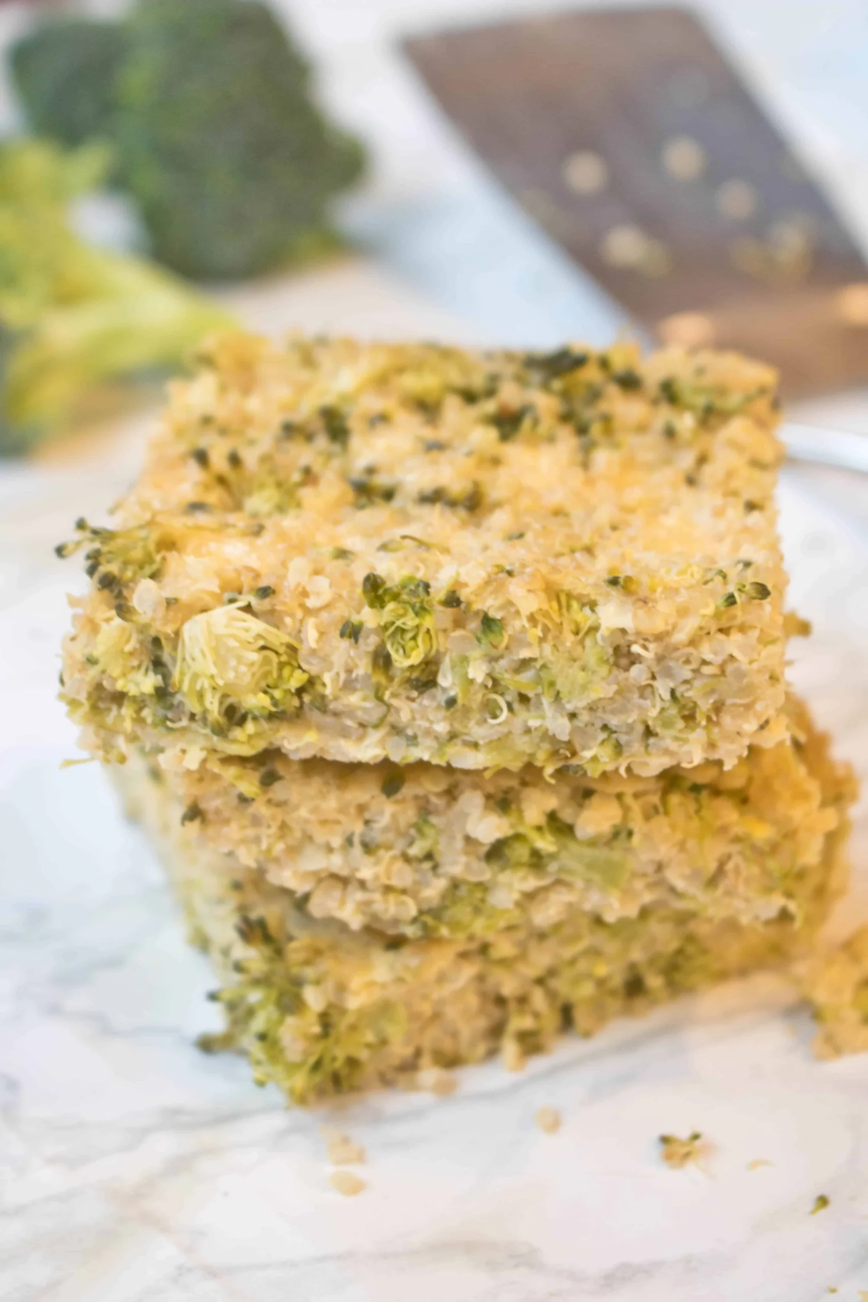 Broccoli Cheddar Quinoa Bars