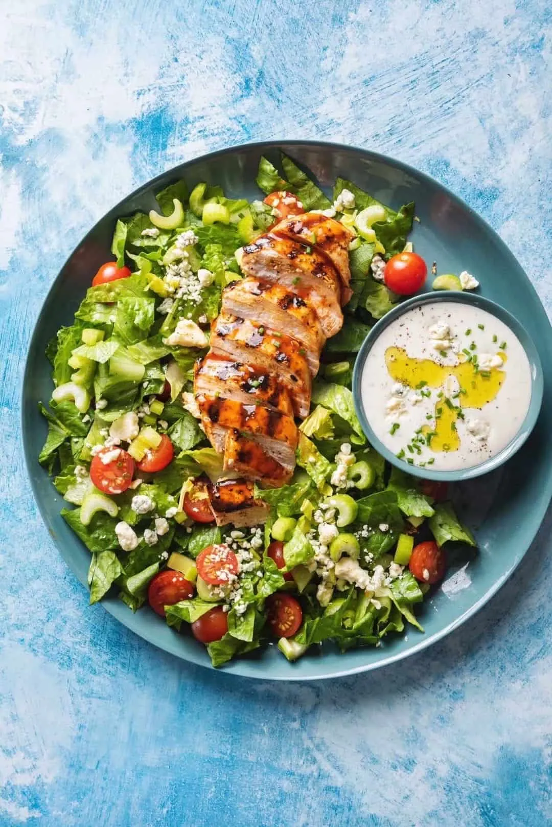 Buffalo Chicken Salad with Blue Cheese Buttermilk Dressing