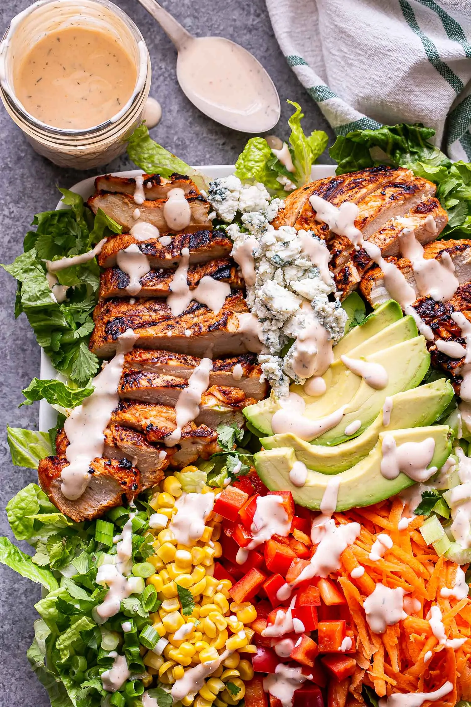 Buffalo Chicken Skewers with Spicy Avocado Ranch Dipping Sauce