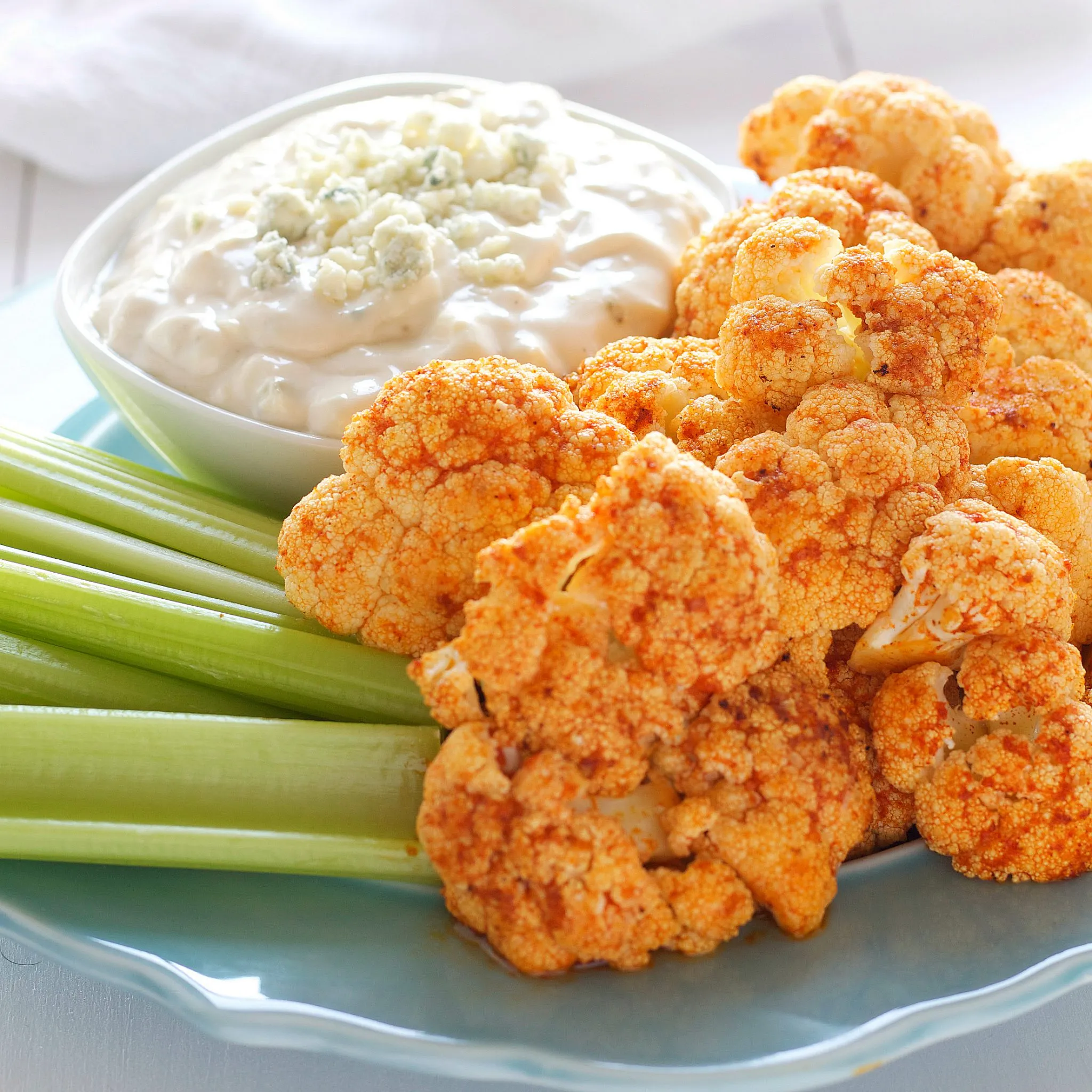 Buffalo Roasted Cauliflower Blue Cheese