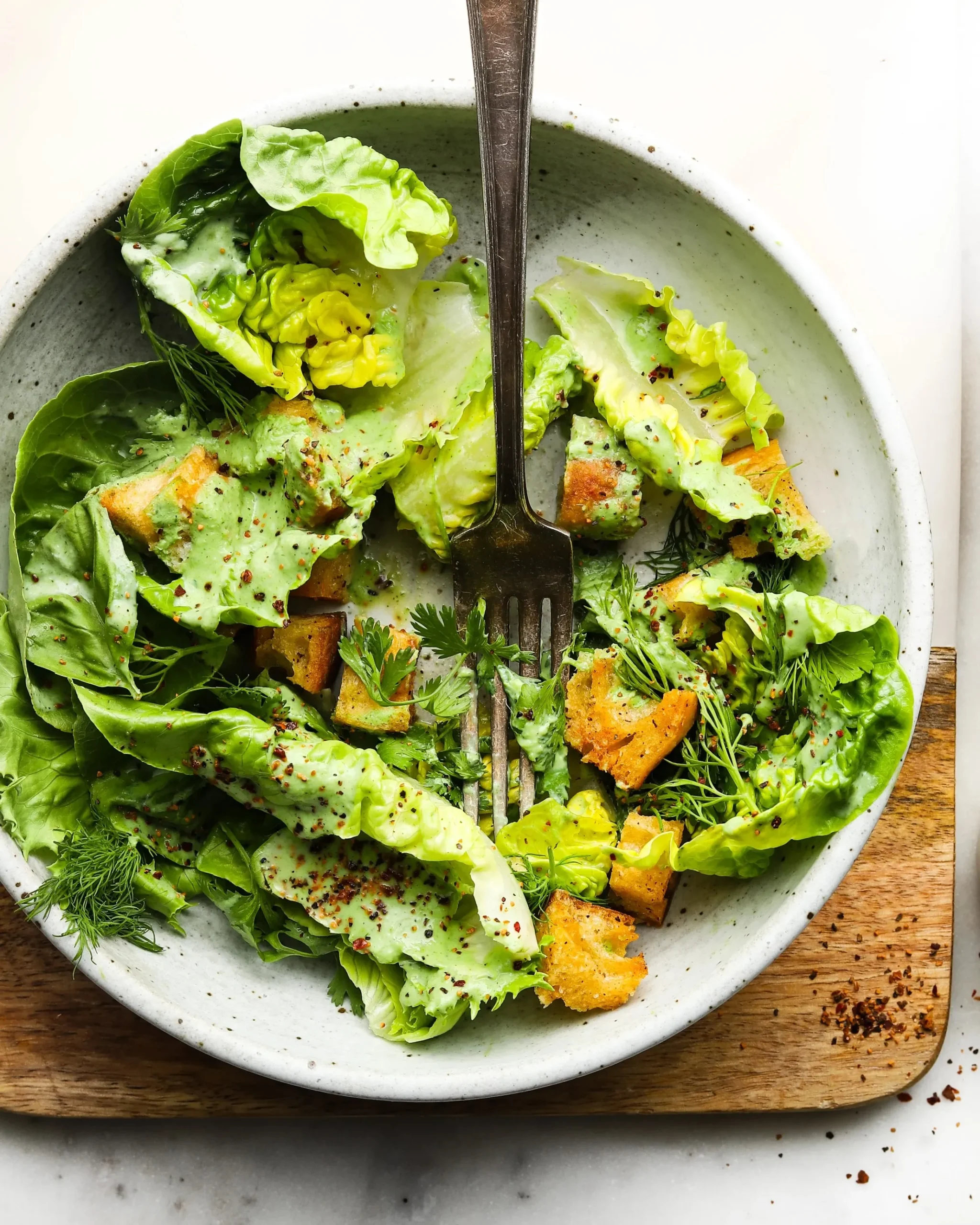 Butter Lettuce Green Goddess Salad