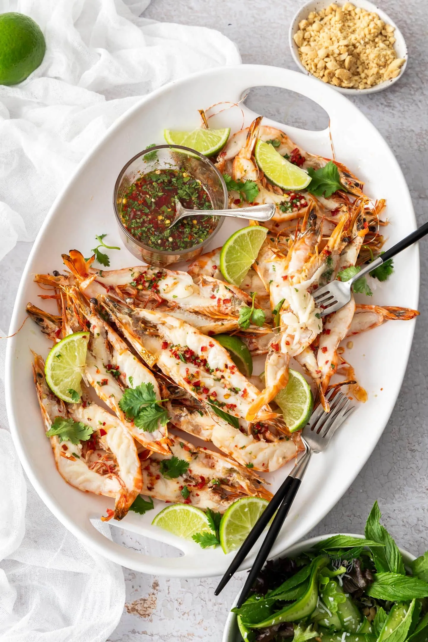 Butterflied Prawns with Nam Jim Dressing