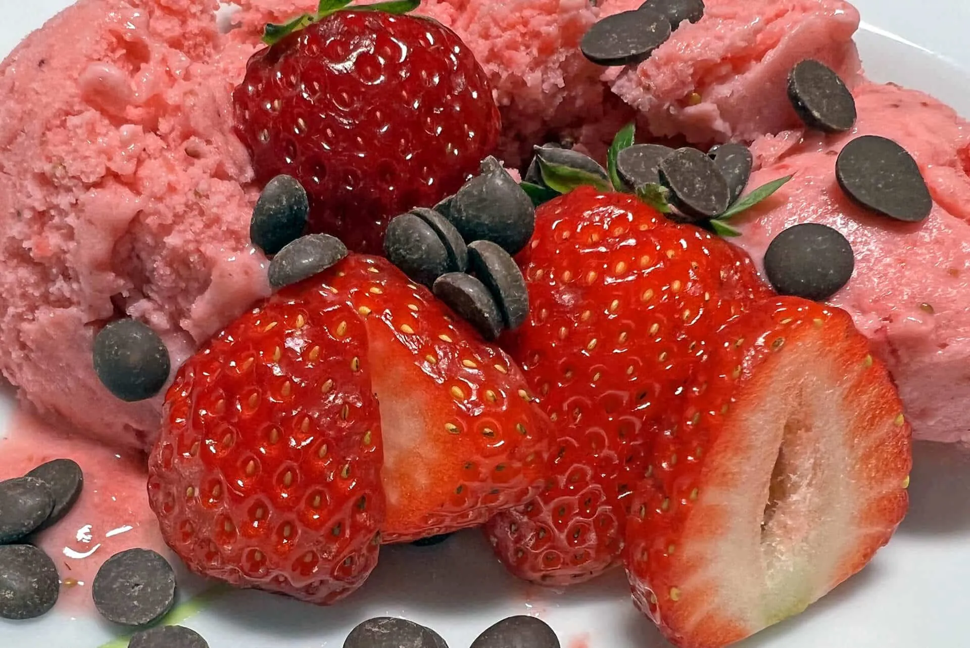 Buttermilk Sorbet with Strawberries