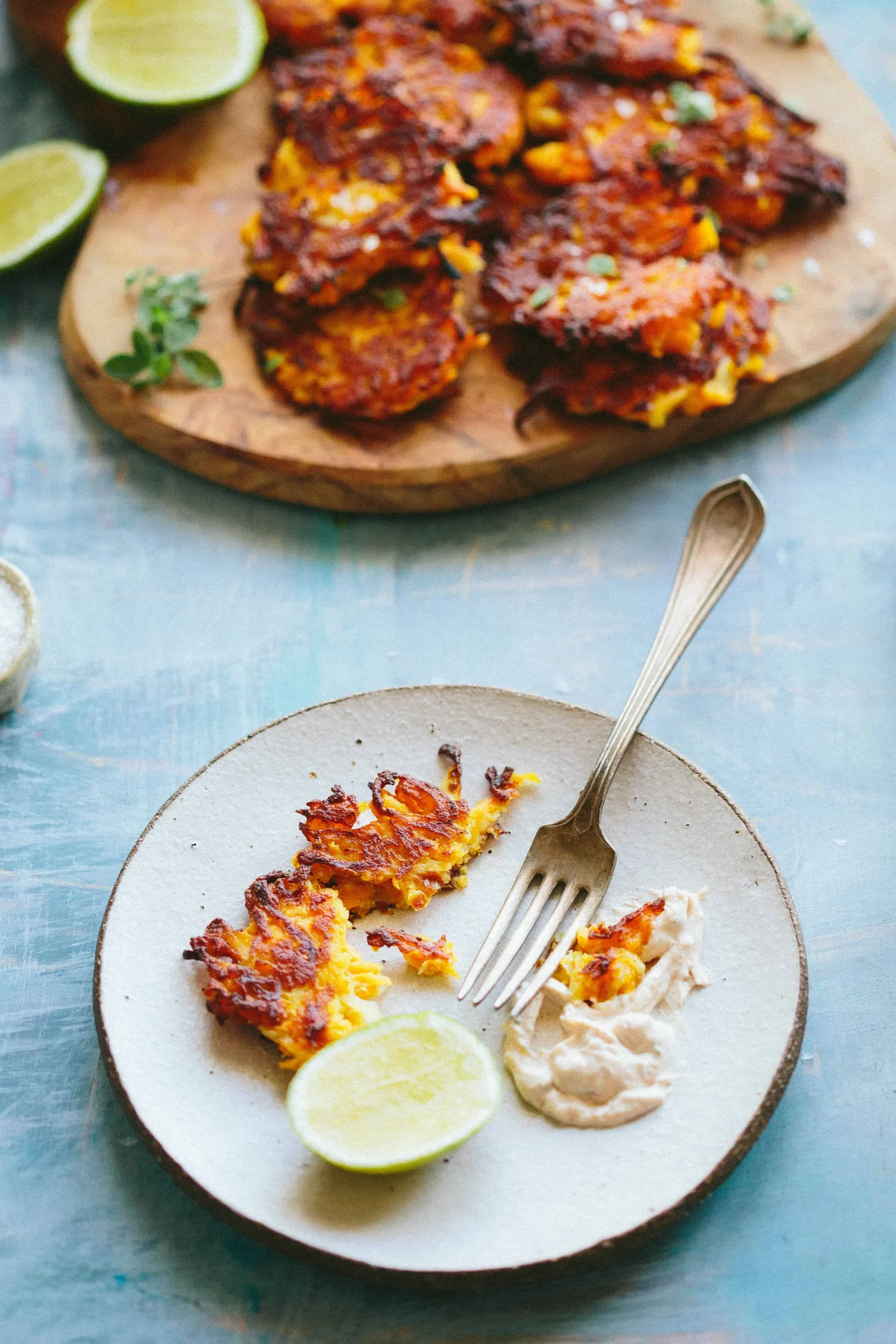Butternut Squash Fritters with Spiced Yogurt