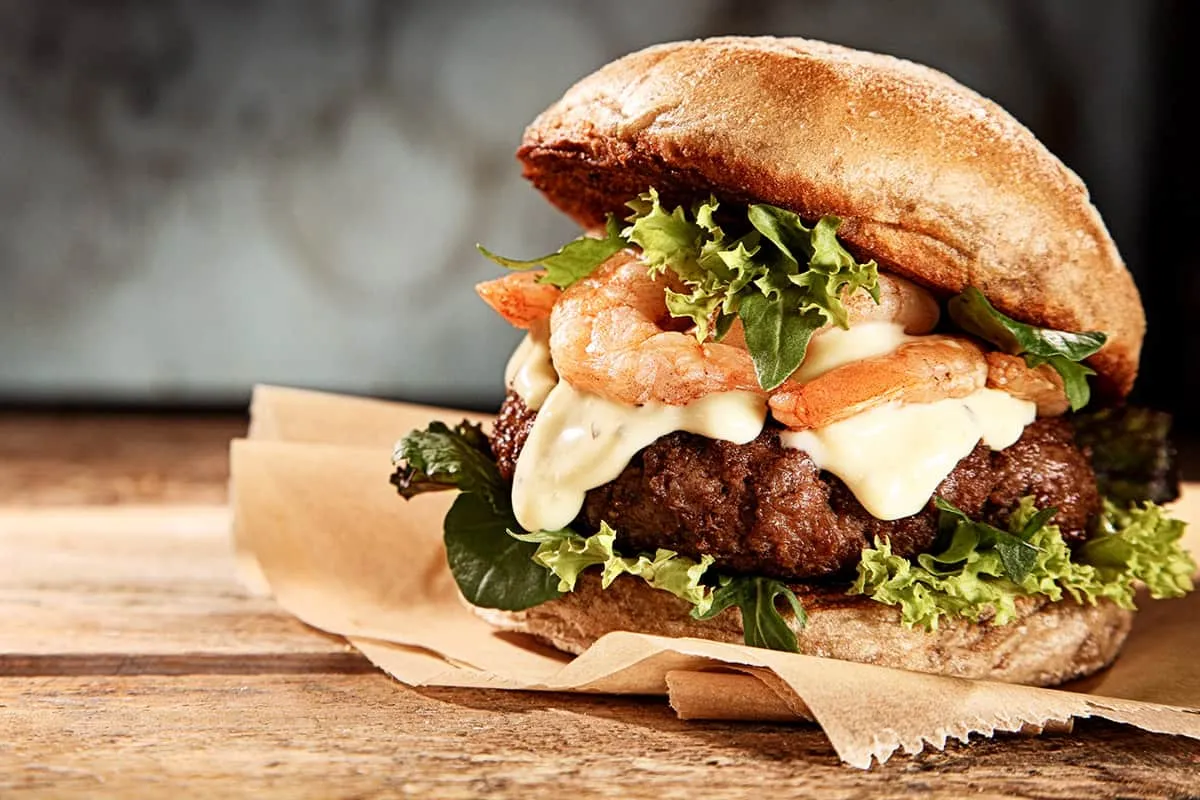 Cajun Pork Burgers with Shrimp and Spicy Aioli