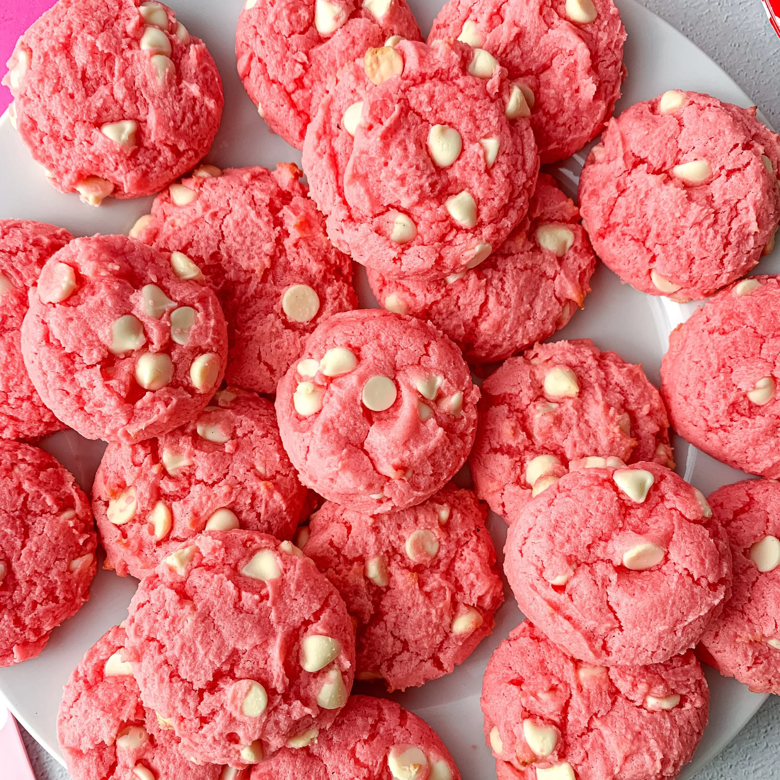 Cake Mix Strawberry Cookies