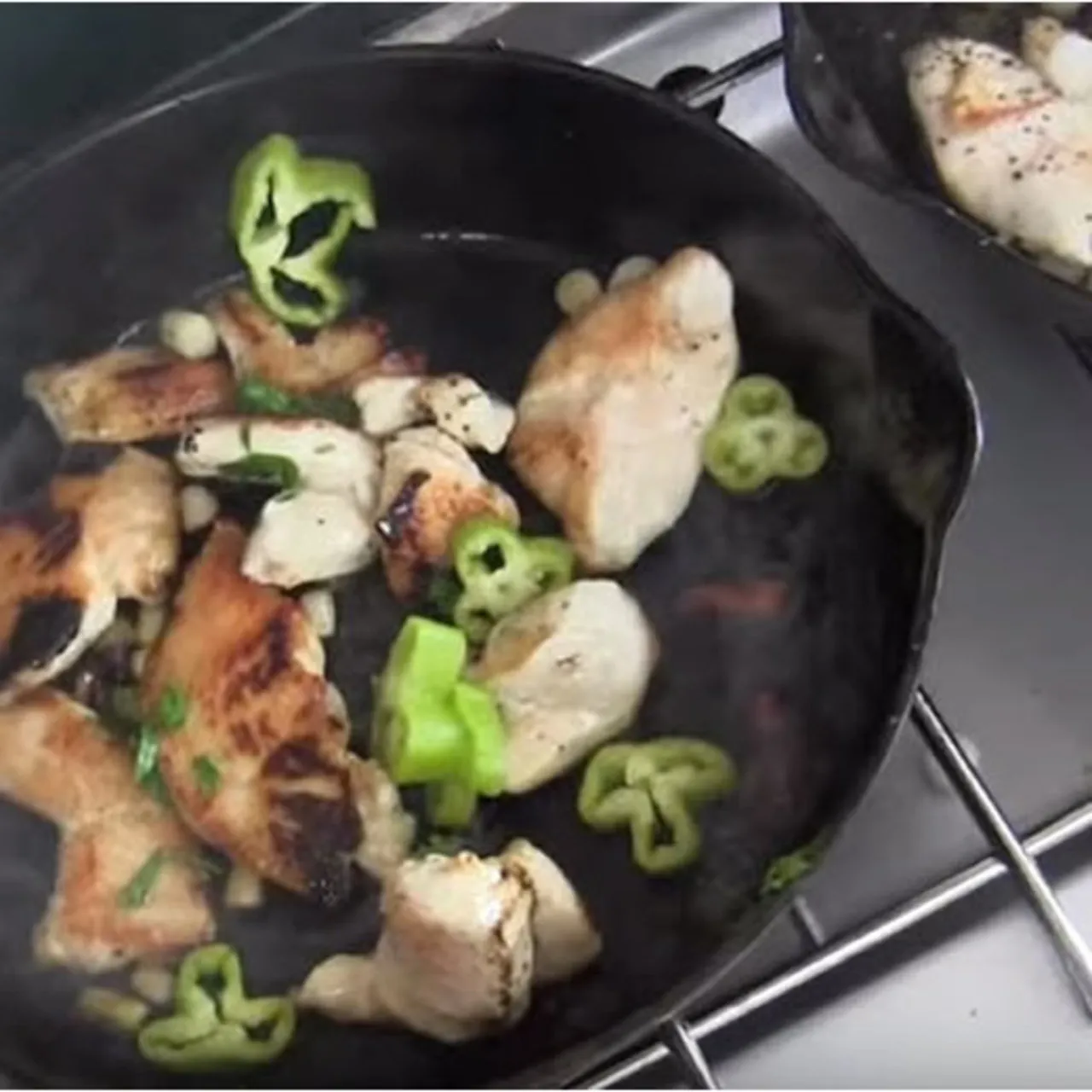 Camping Cast Iron Chicken, Mushrooms, and Tortellini