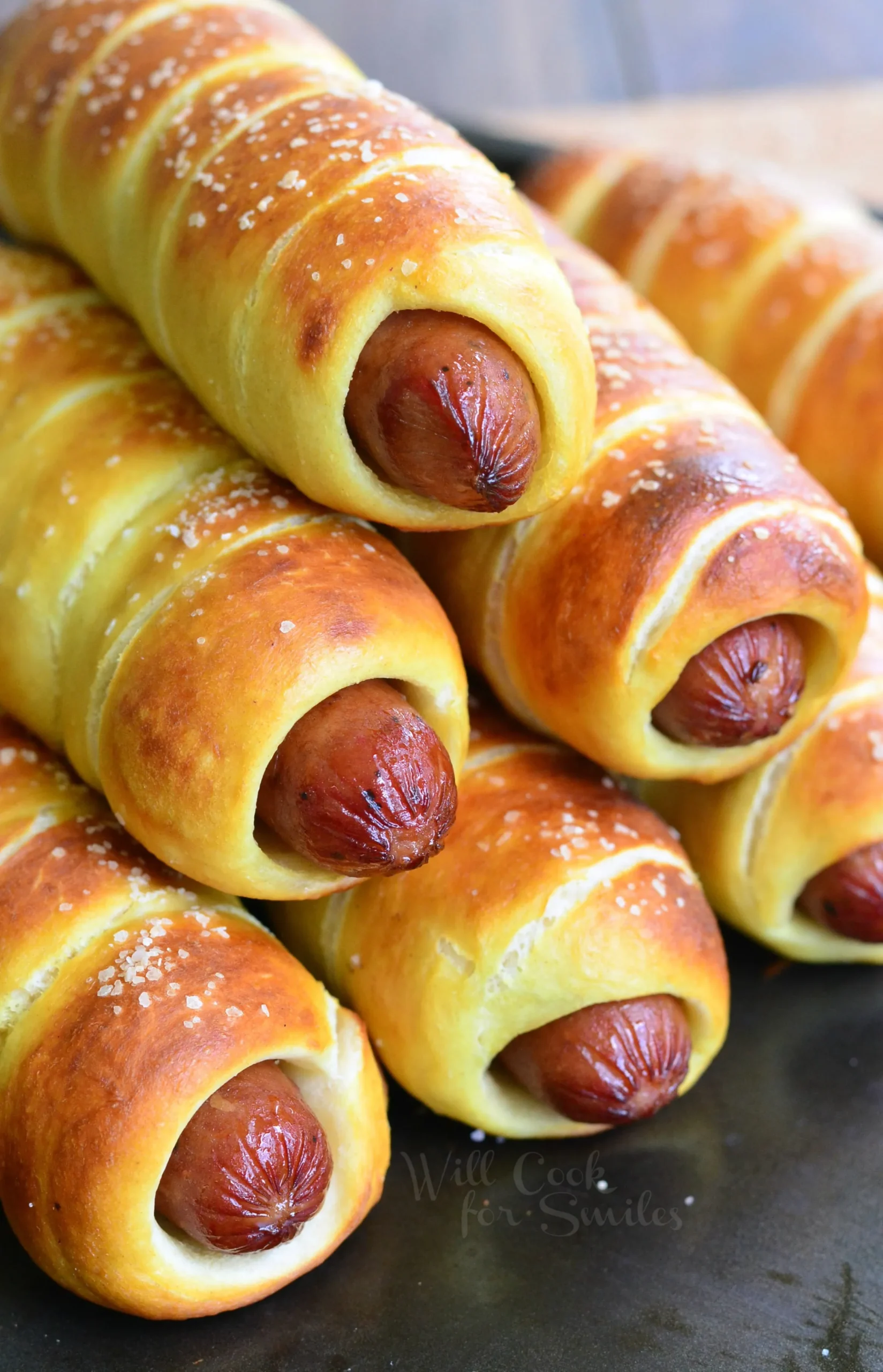 Camping Food Pretzel Wrapped Hot Dogs