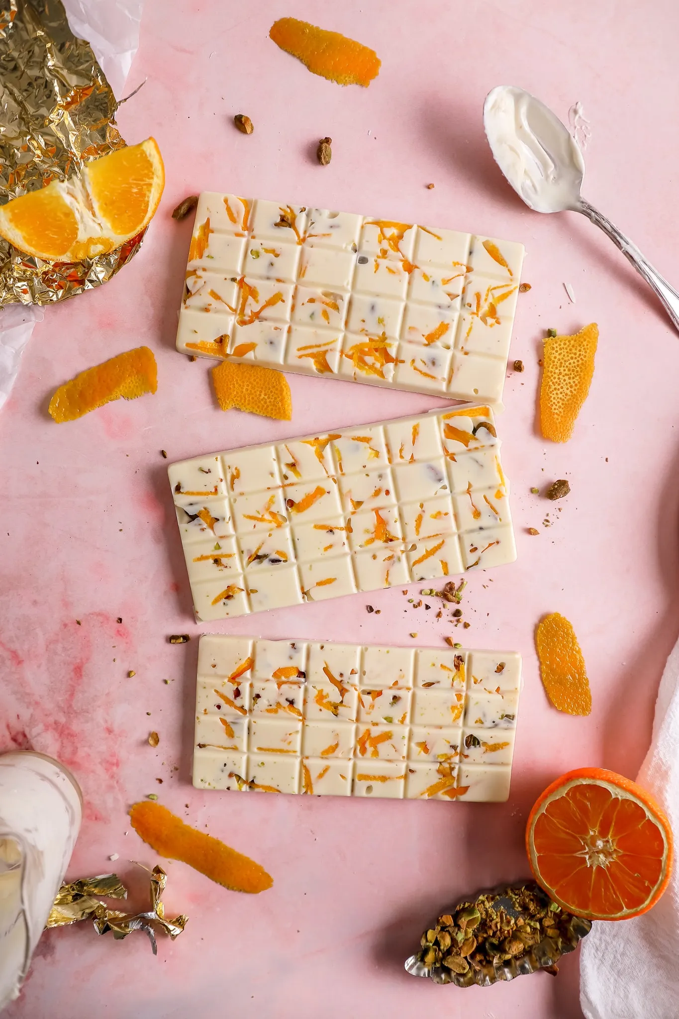 Candied Orange White Chocolate Bars
