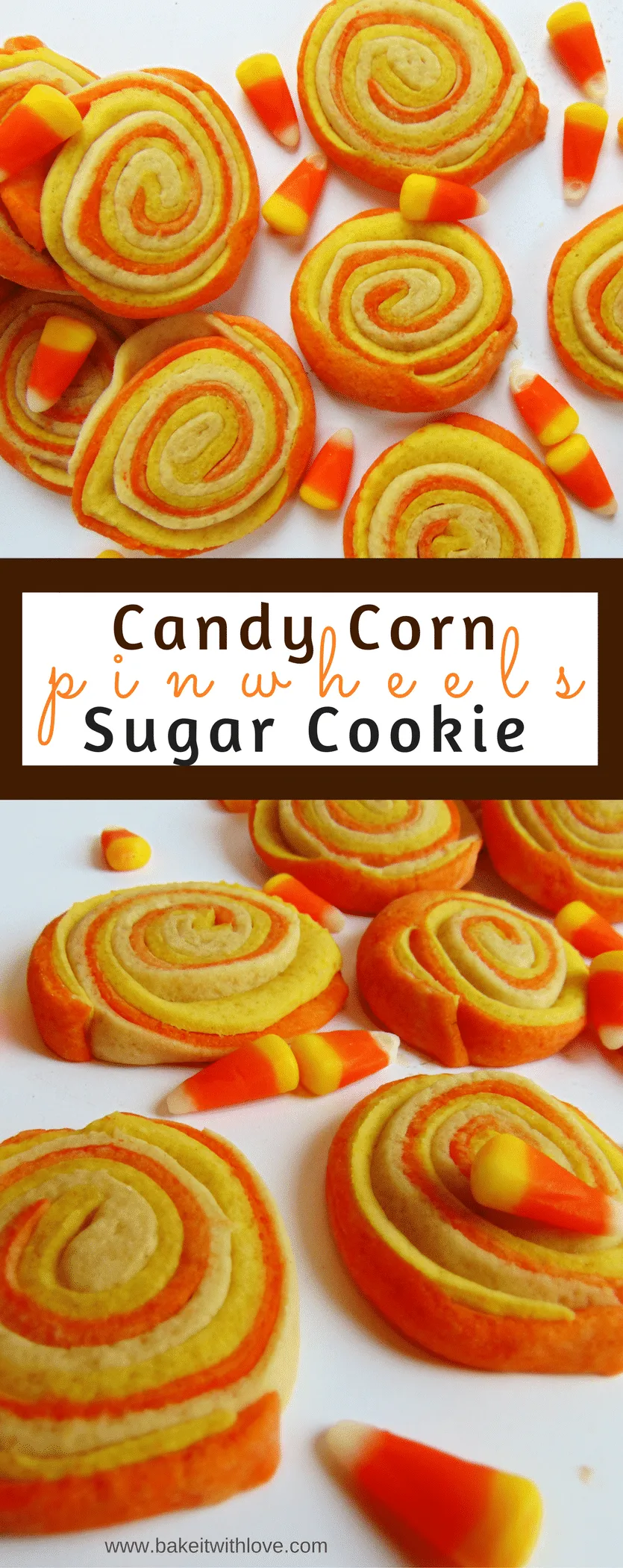 Candy Corn Halloween Pinwheel Cookies