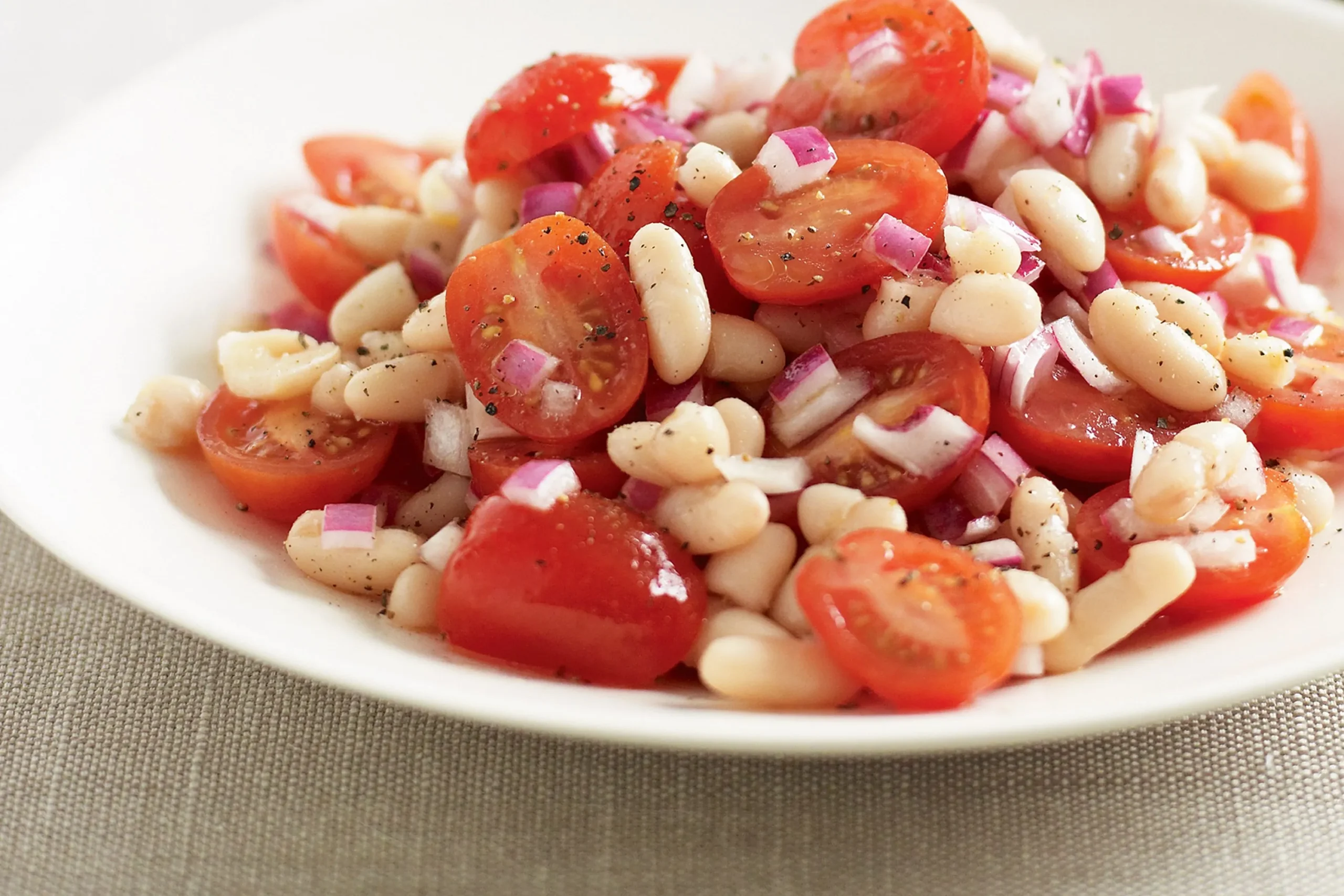 Cannellini Bean, Tomato and Basil Salad