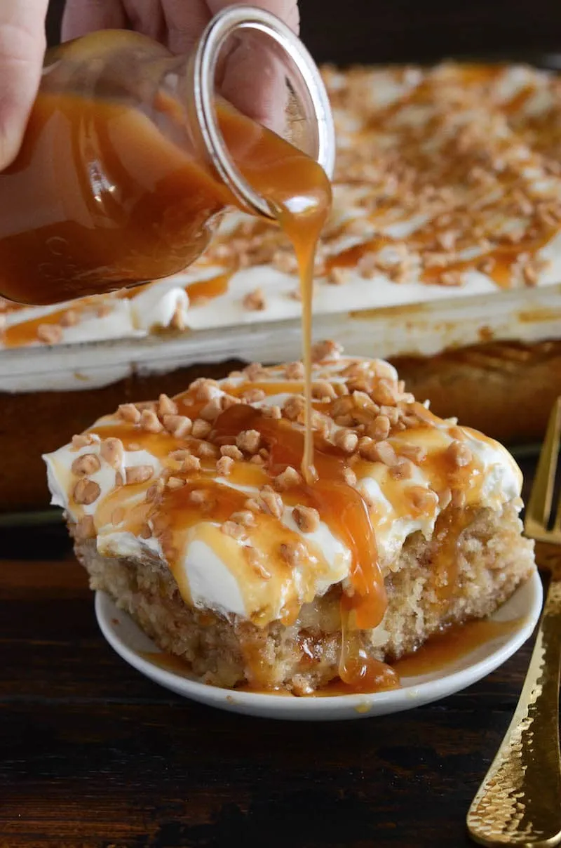 Caramel Apple Toffee Cake