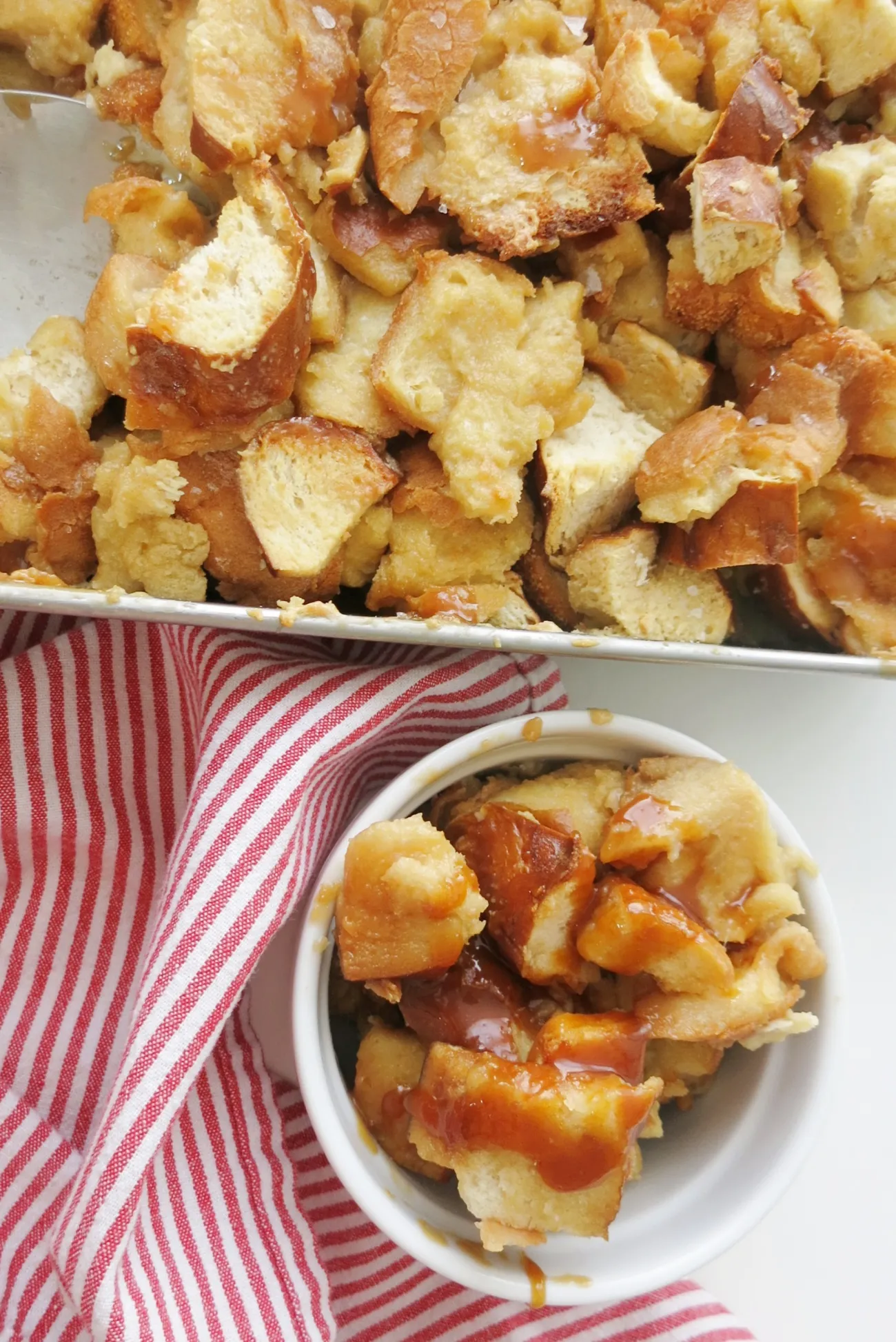 Caramel Pretzel Bread Pudding