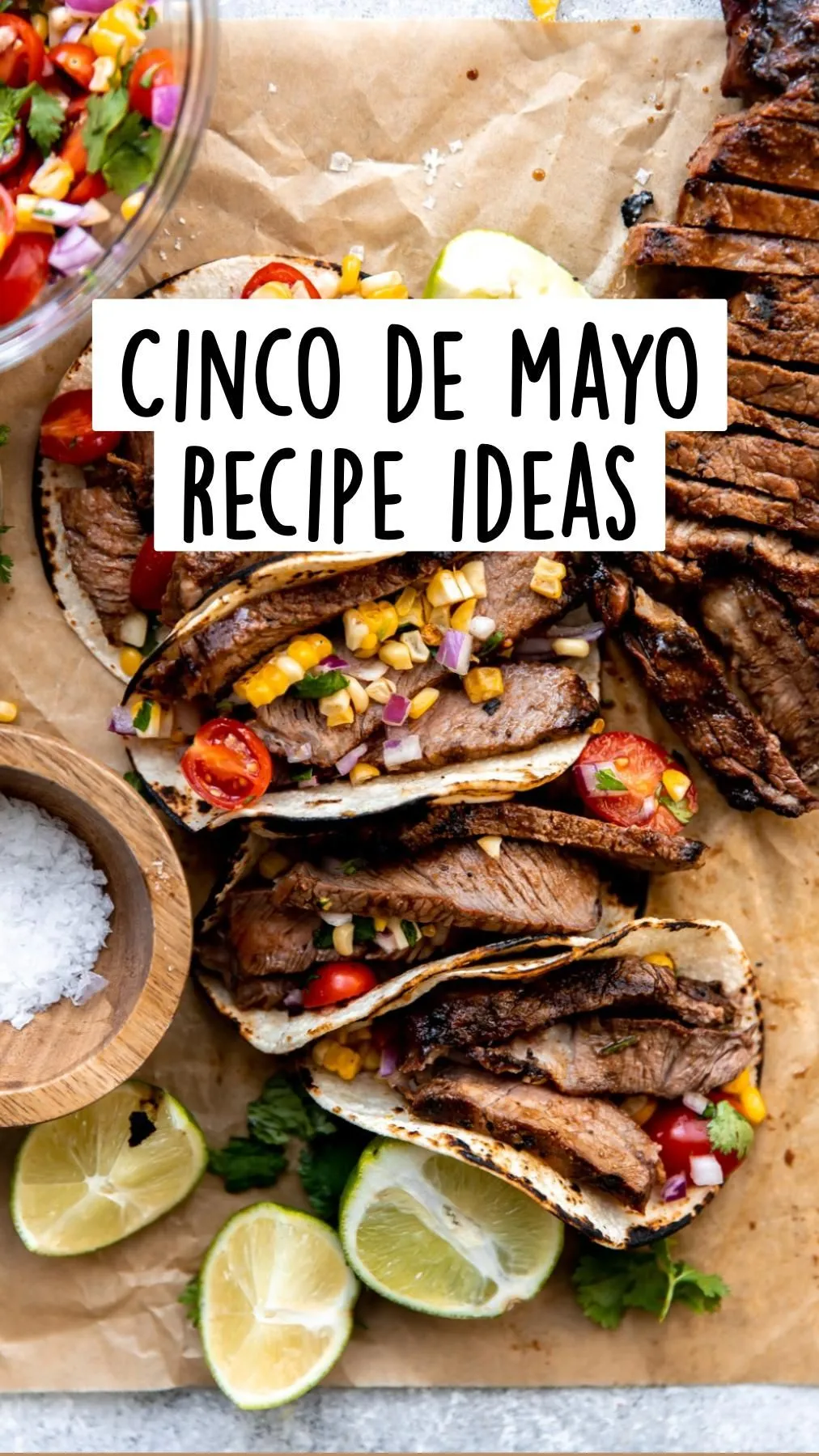 Carne Asada Bison Tacos with Garlic Lime Crema
