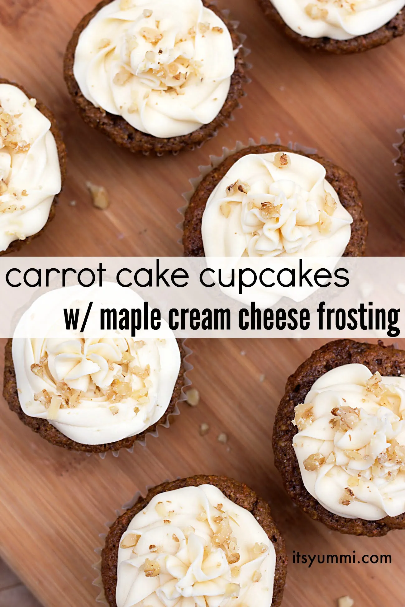 Carrot Cake Cupcakes with Maple Cream Cheese Frosting