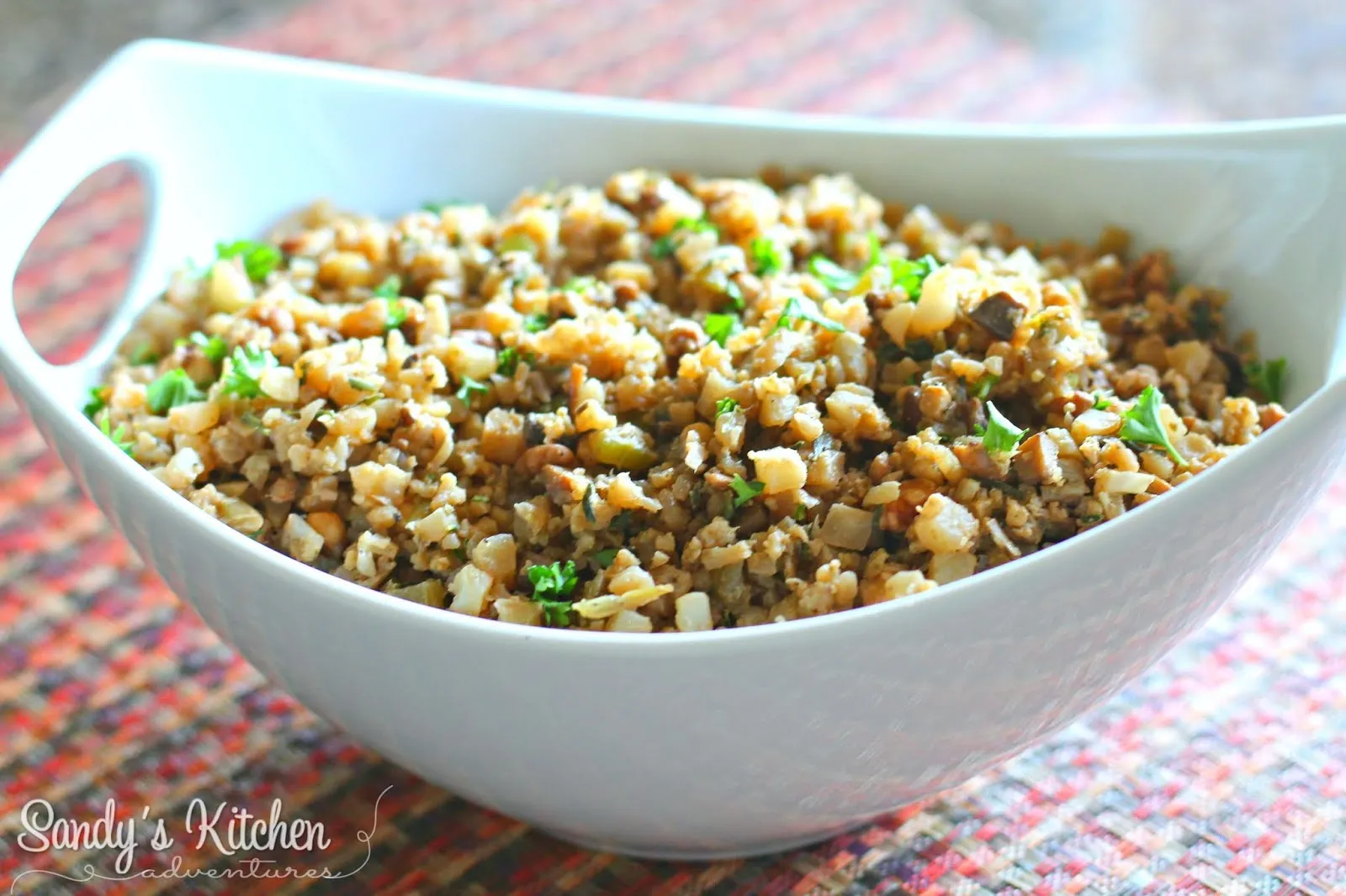 Cauliflower Rice and Sausage Stuffing