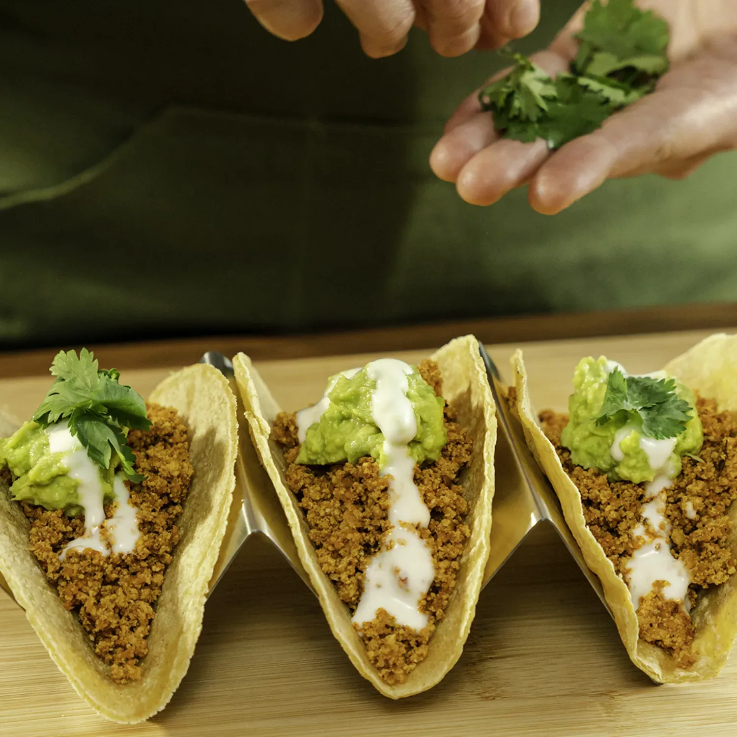 Cauliflower Soy Chorizo Tacos with Quinoa and Sunflower Seeds