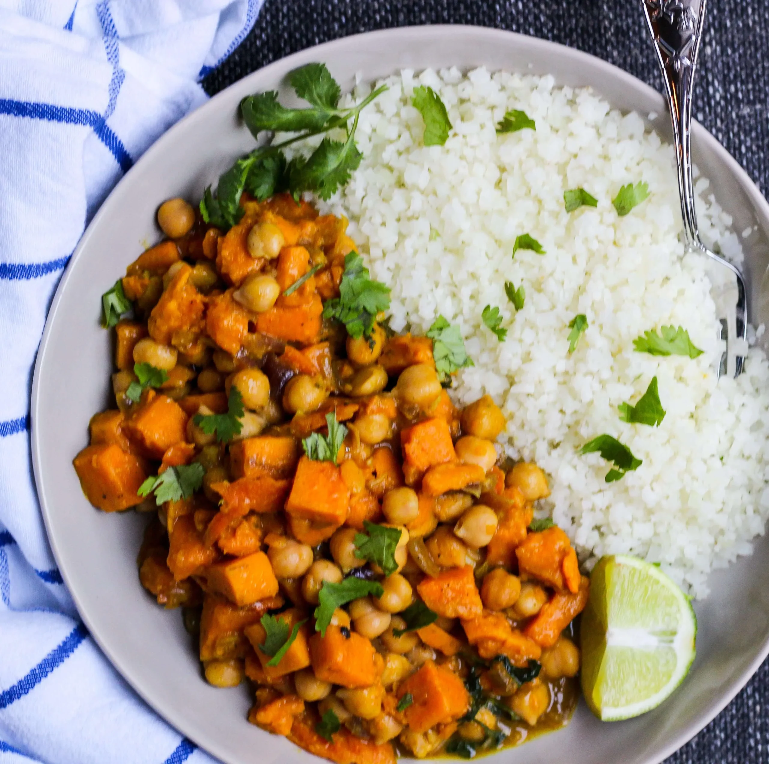 Cauliflower Sweet Potato Chickpea Curry