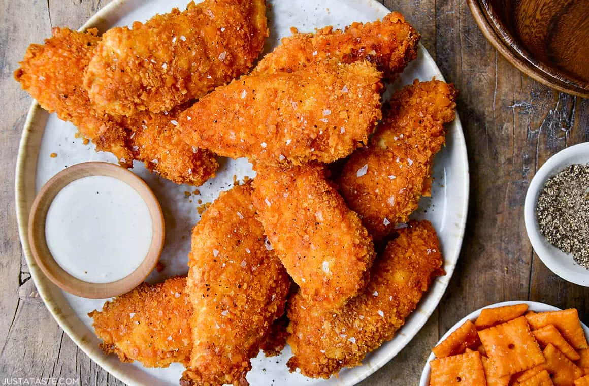 Cheddar Dijon Baked Pretzel Chicken Tenders