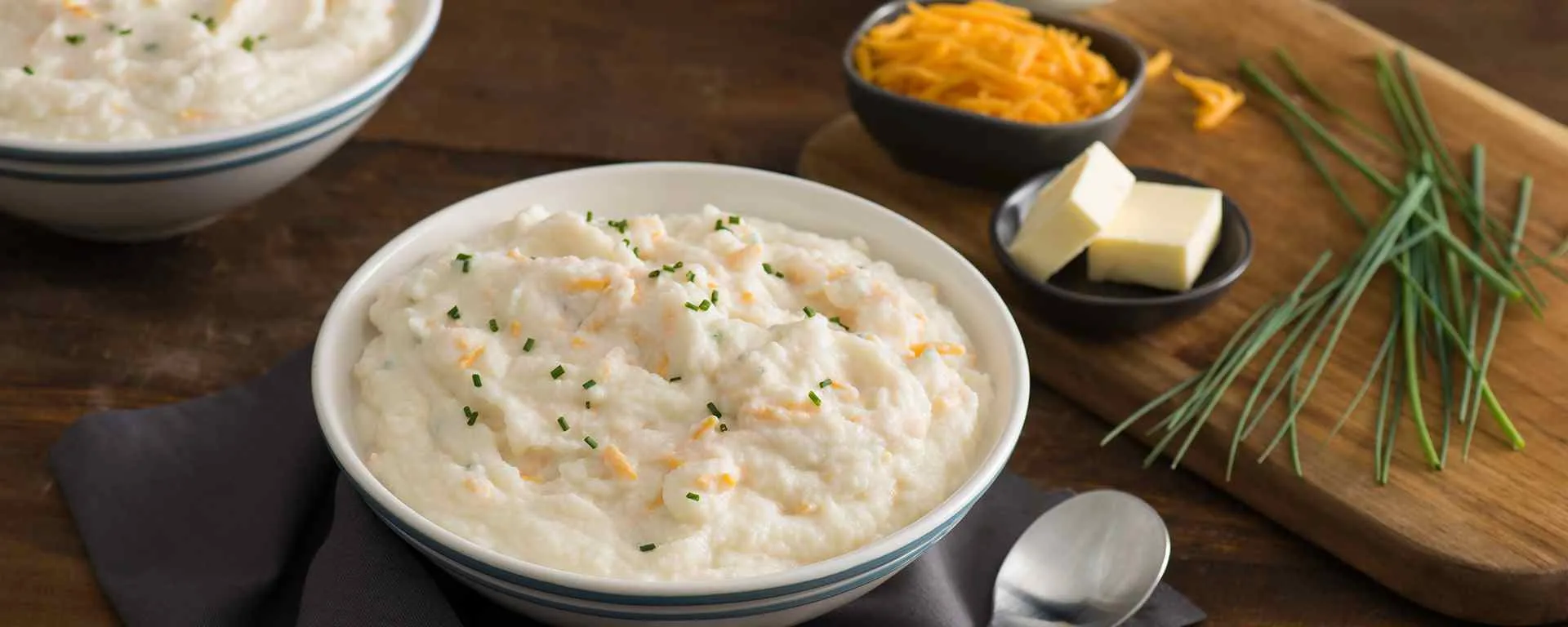 Cheddar and Chive Mashed Cauliflower