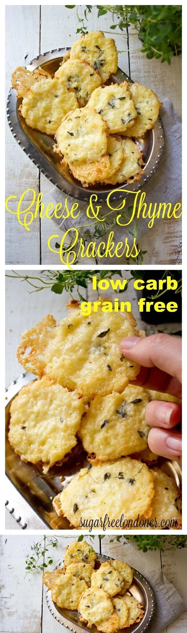 Cheese Thyme Crackers Low Carb