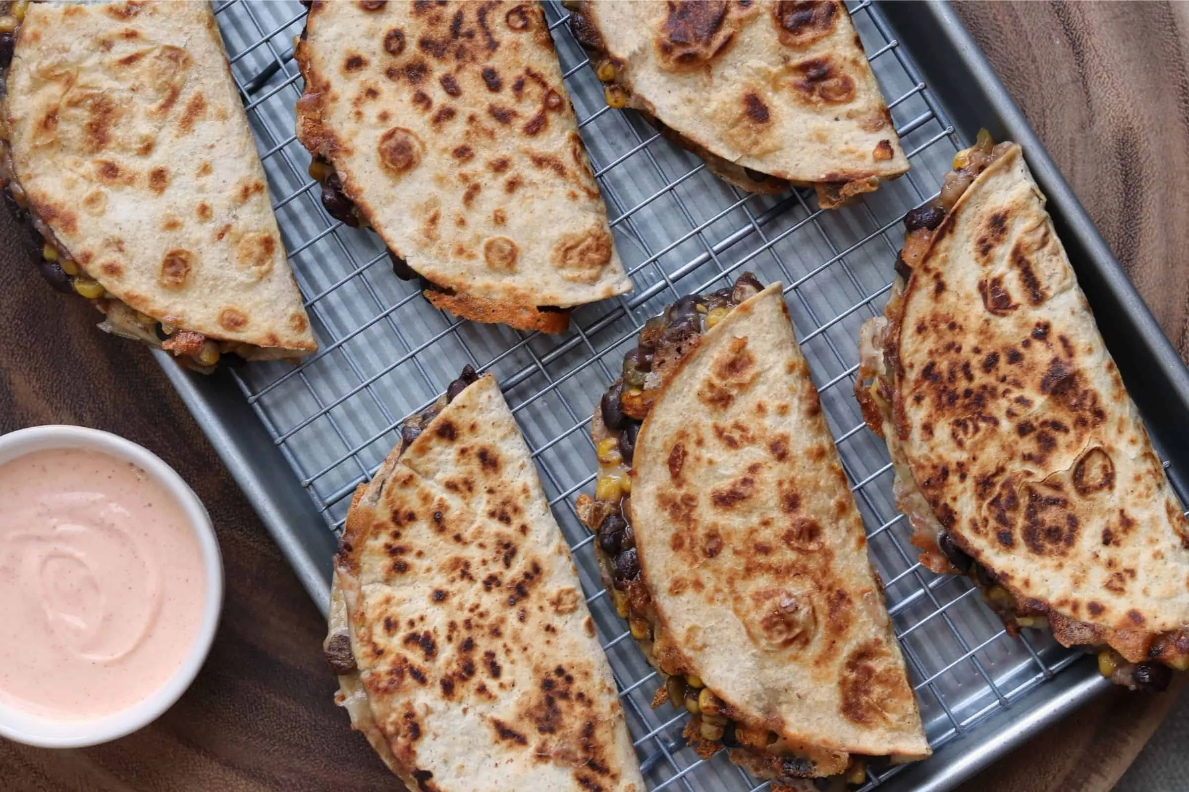 Cheesy Black Bean and Corn Quesadillas