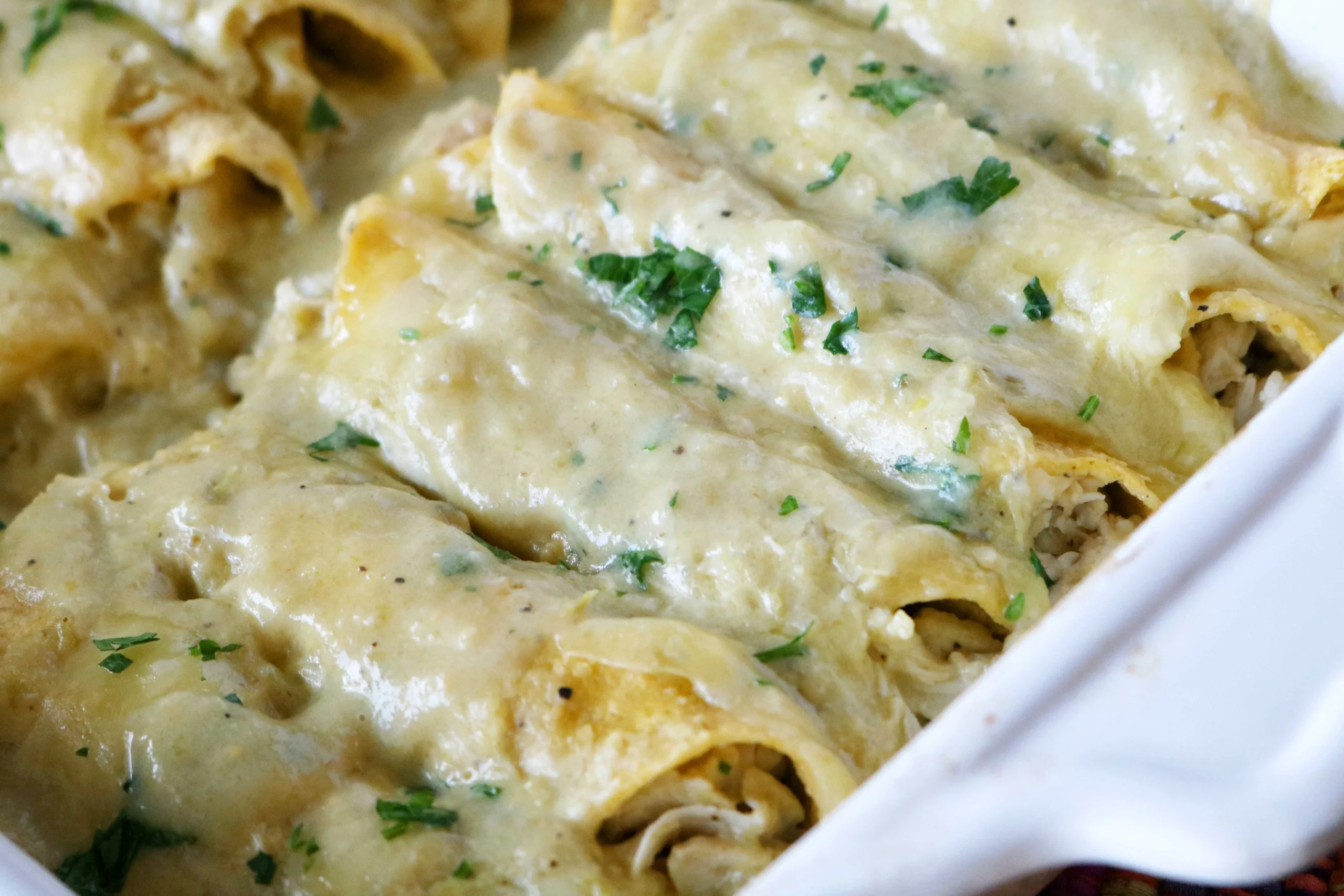 Cheesy Chicken Enchiladas Verde