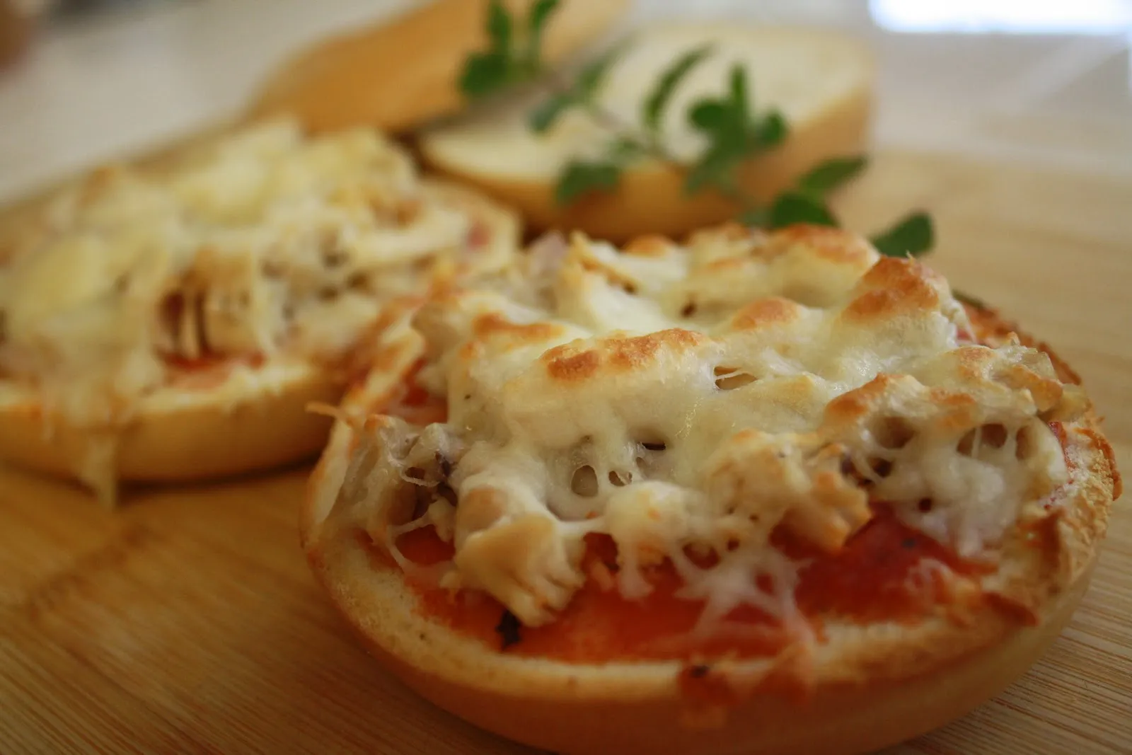 Cheesy Chicken Pizza Bagels Menu Plan Monday