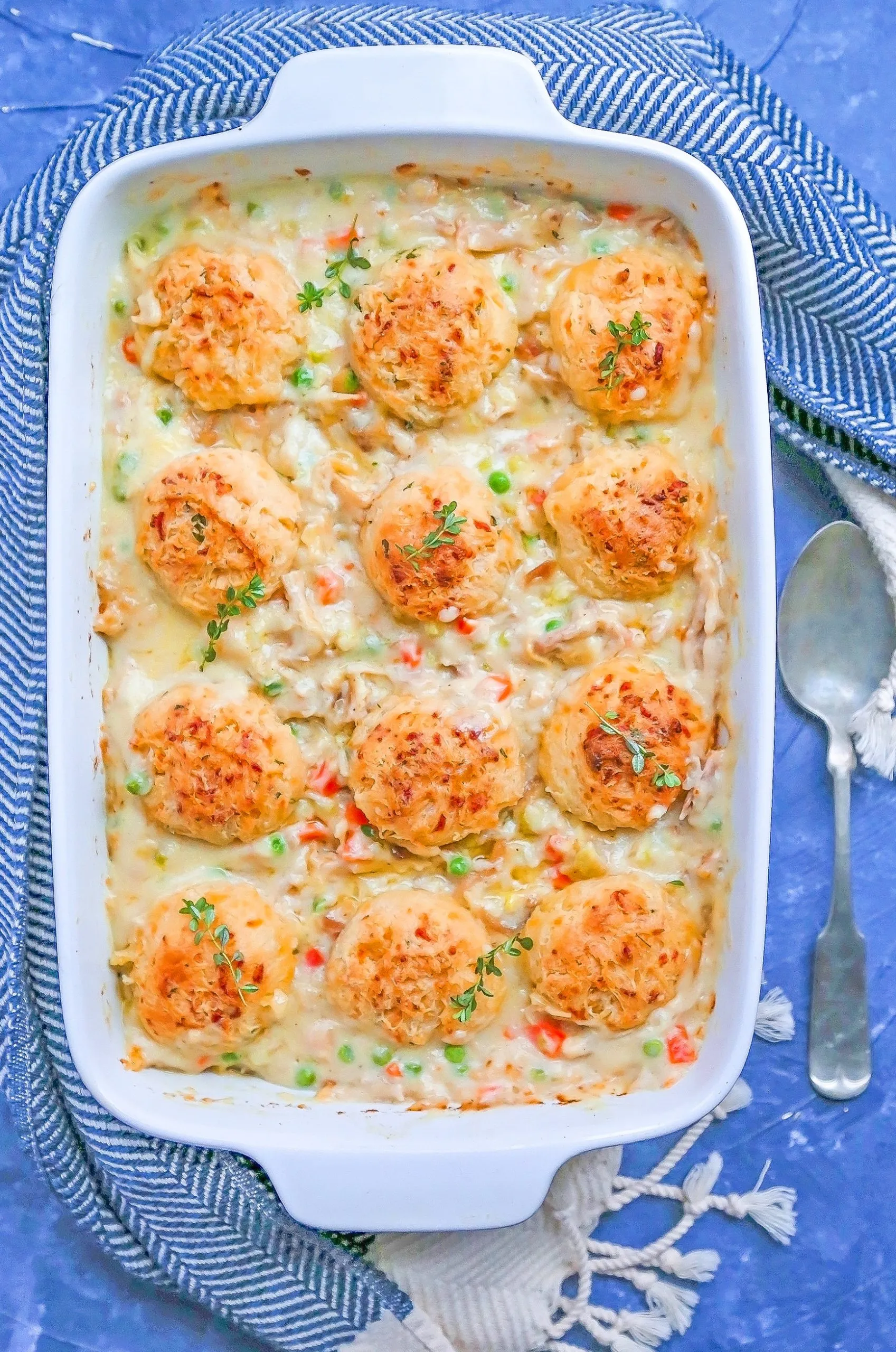 Cheesy Chicken Pot Pie with Cheddar Chive Biscuits