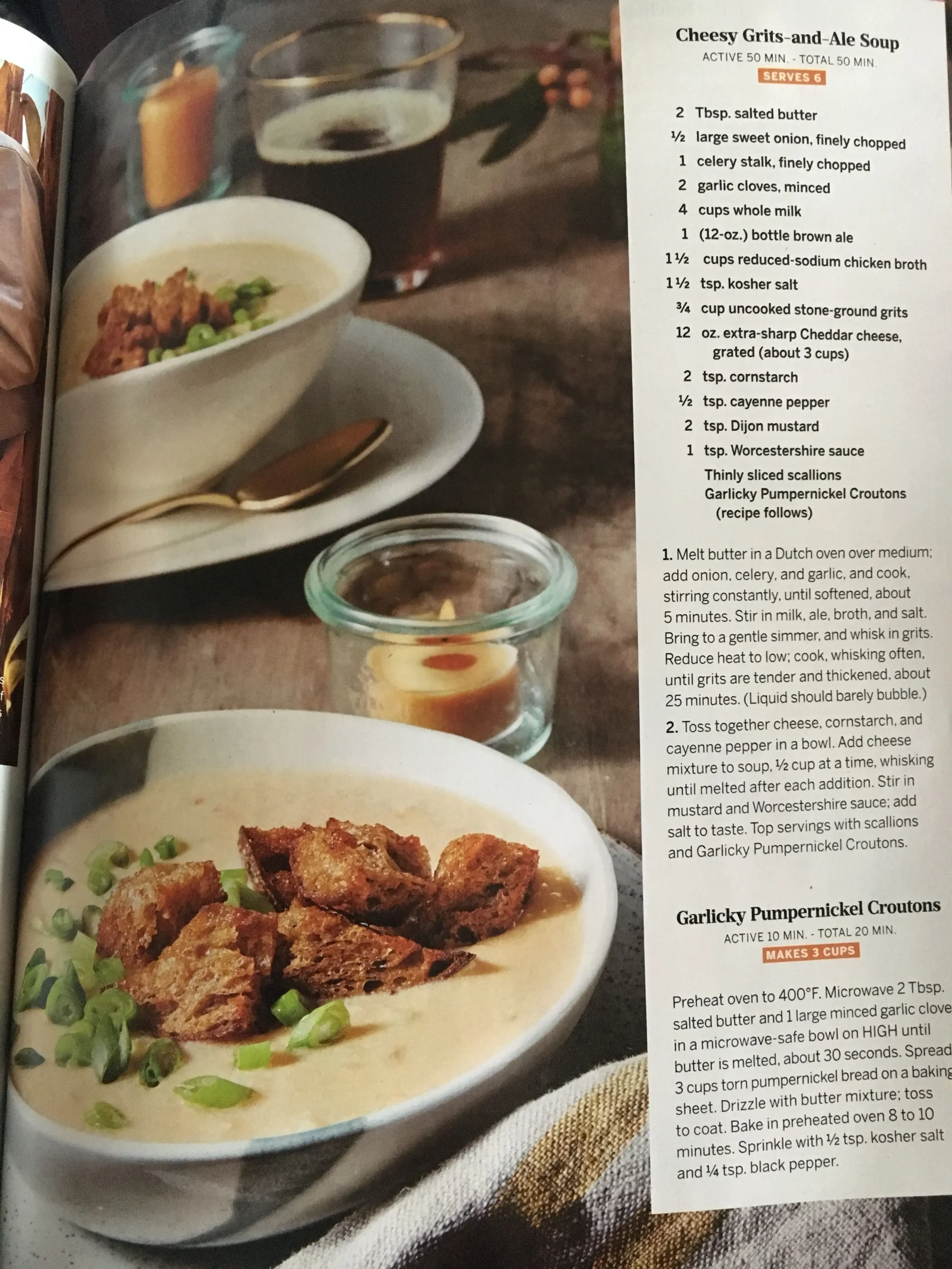Cheesy Grits and Ale Soup