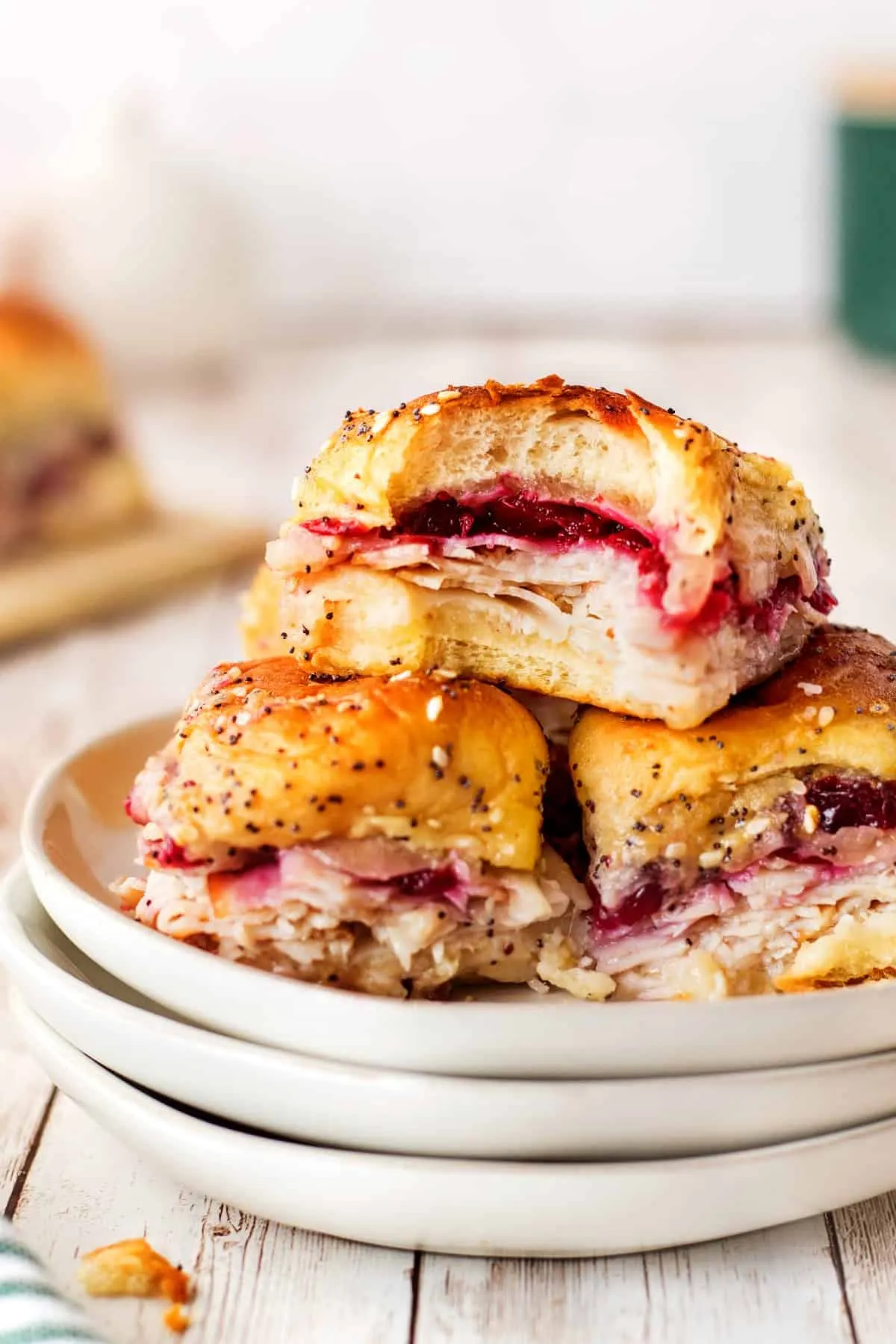 Cheesy Turkey Sliders with Cranberry