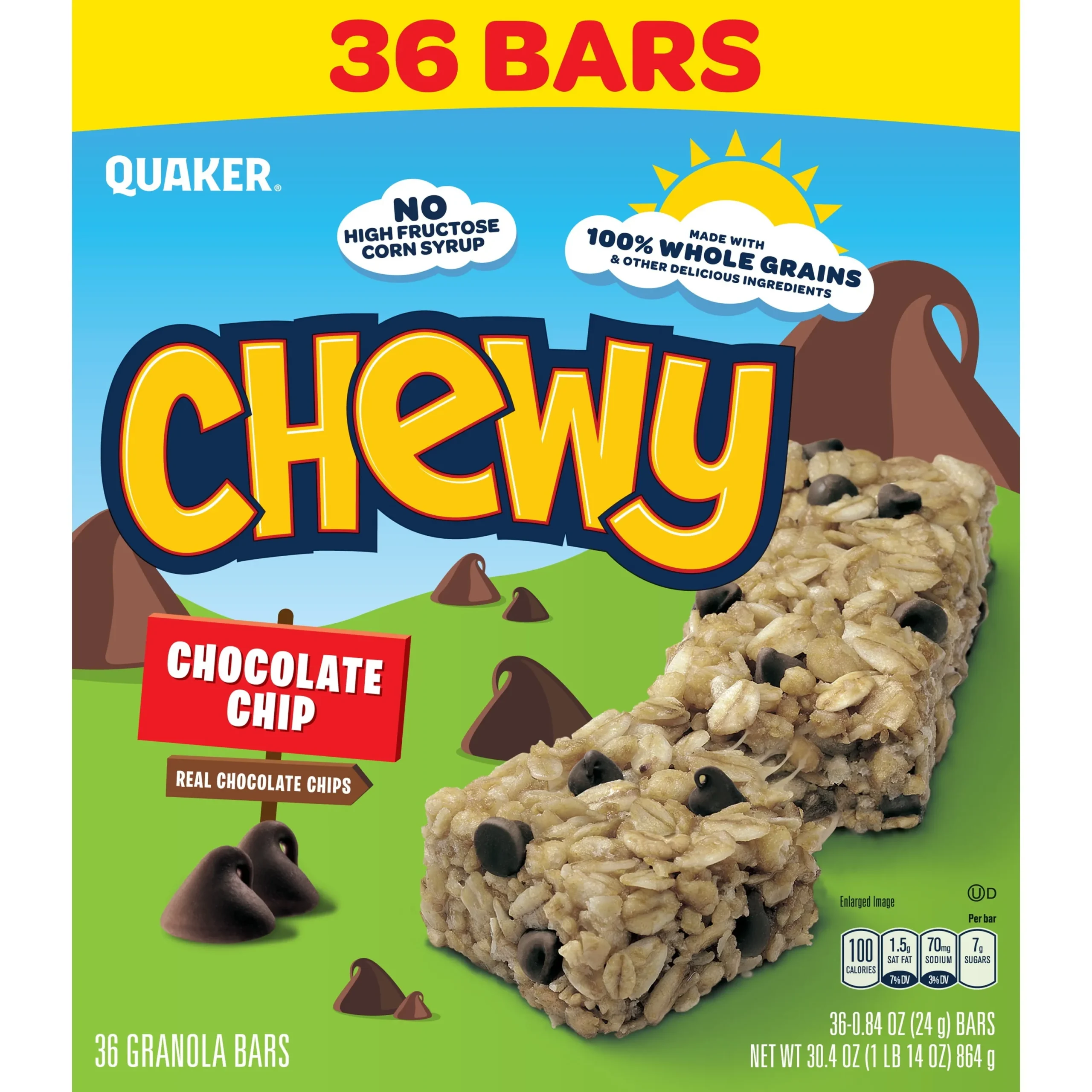 Chewy Chocolate Chip Squares