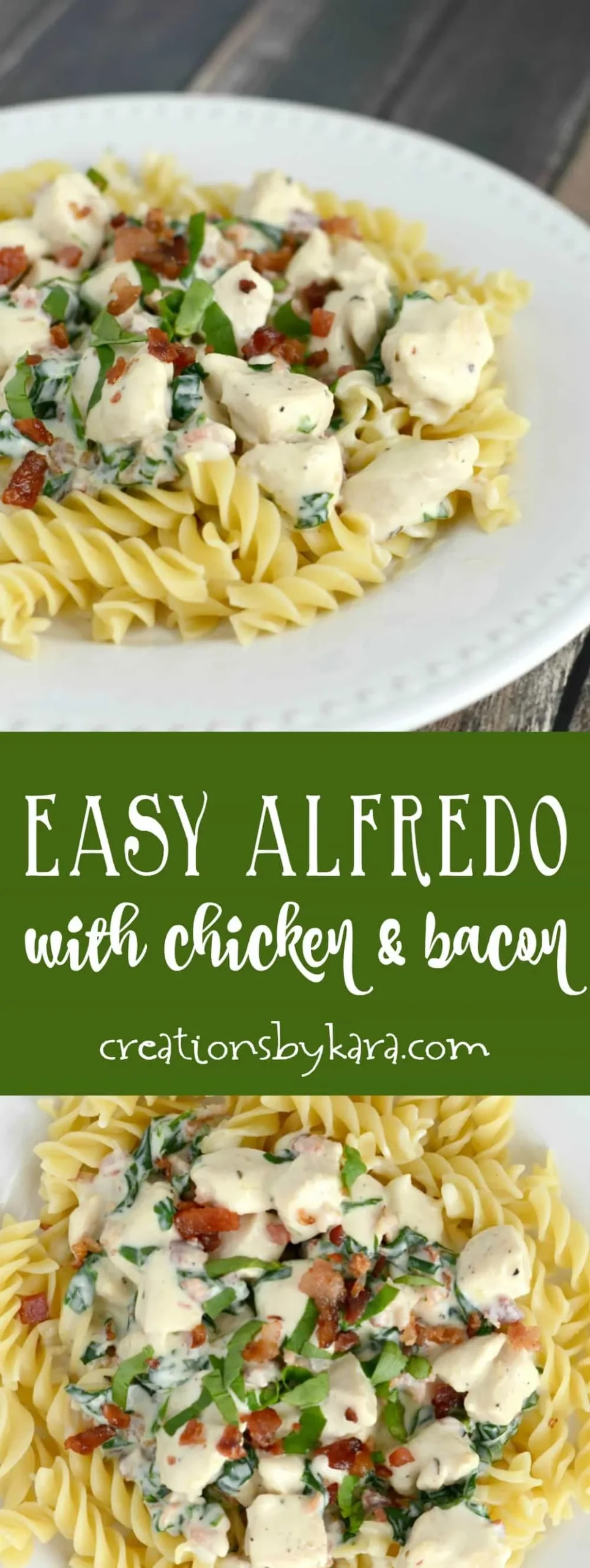 Chicken Alfredo with Bacon and Spinach