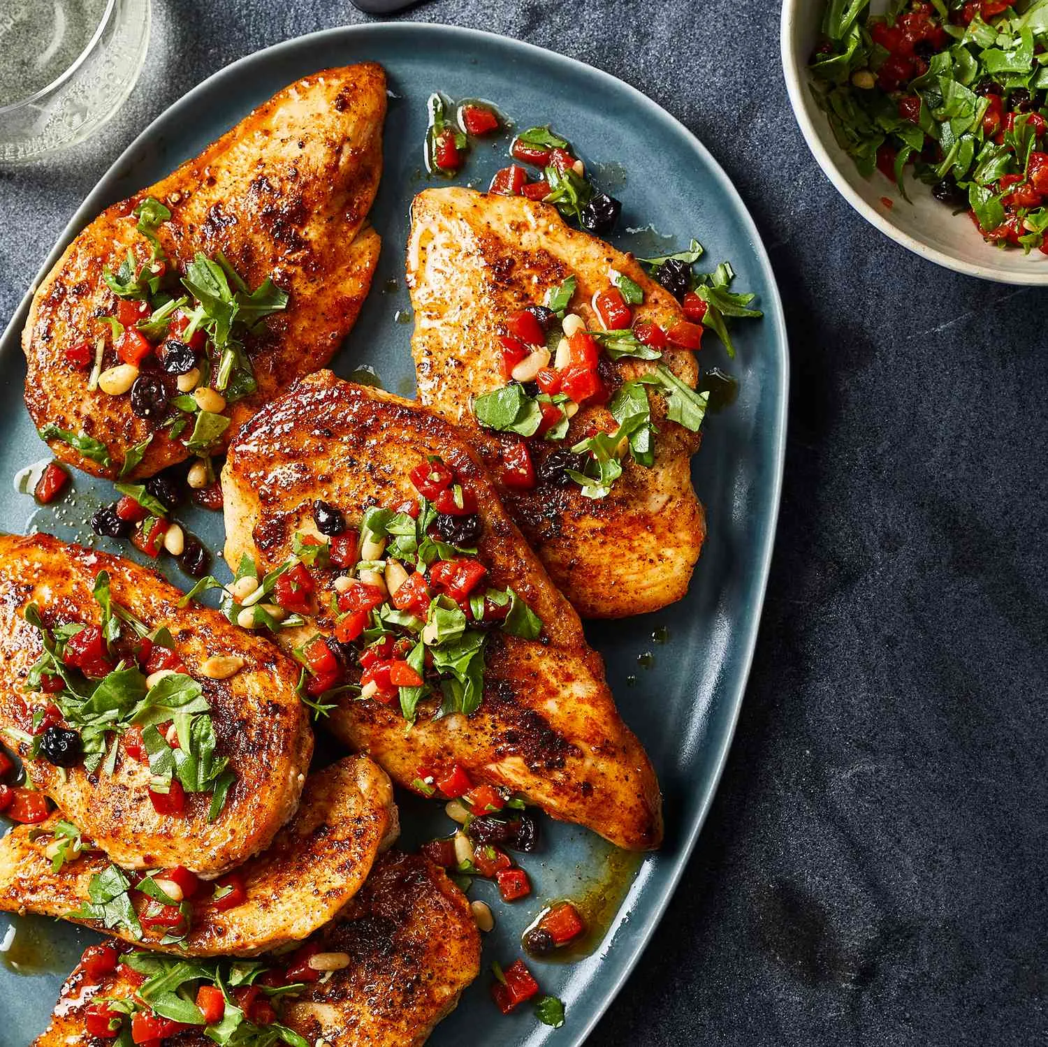 Chicken Arugula and Red Bell Pepper Sandwiches