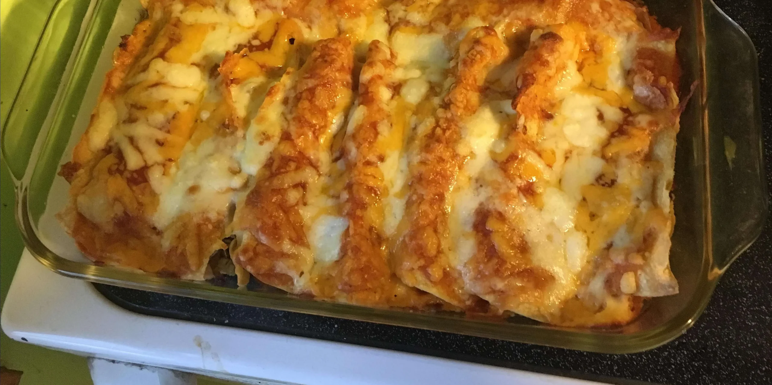 Chicken Bacon and Ranch Stacked Enchiladas