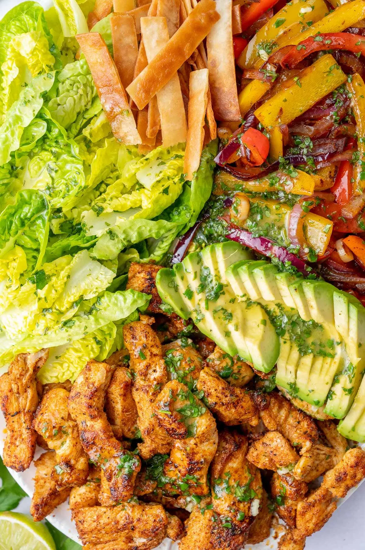 Chicken Fajita Layered Salad