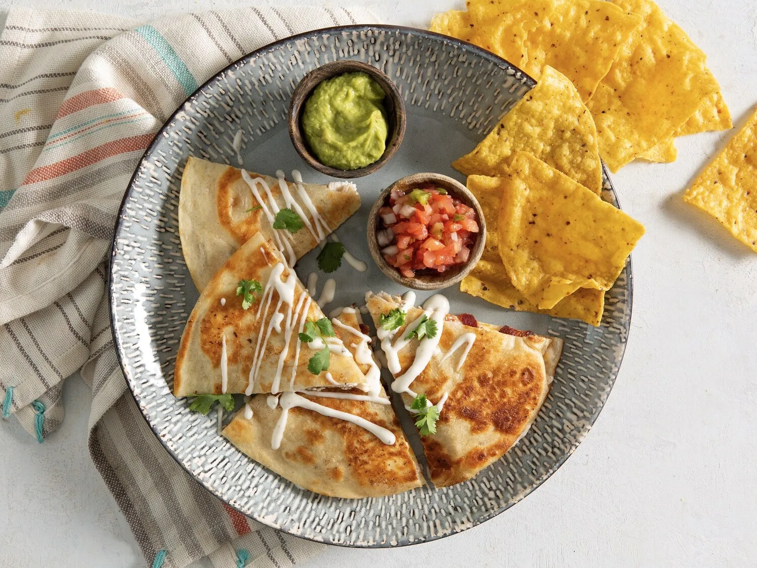 Chicken Quesadillas with Guacamole and Ranch