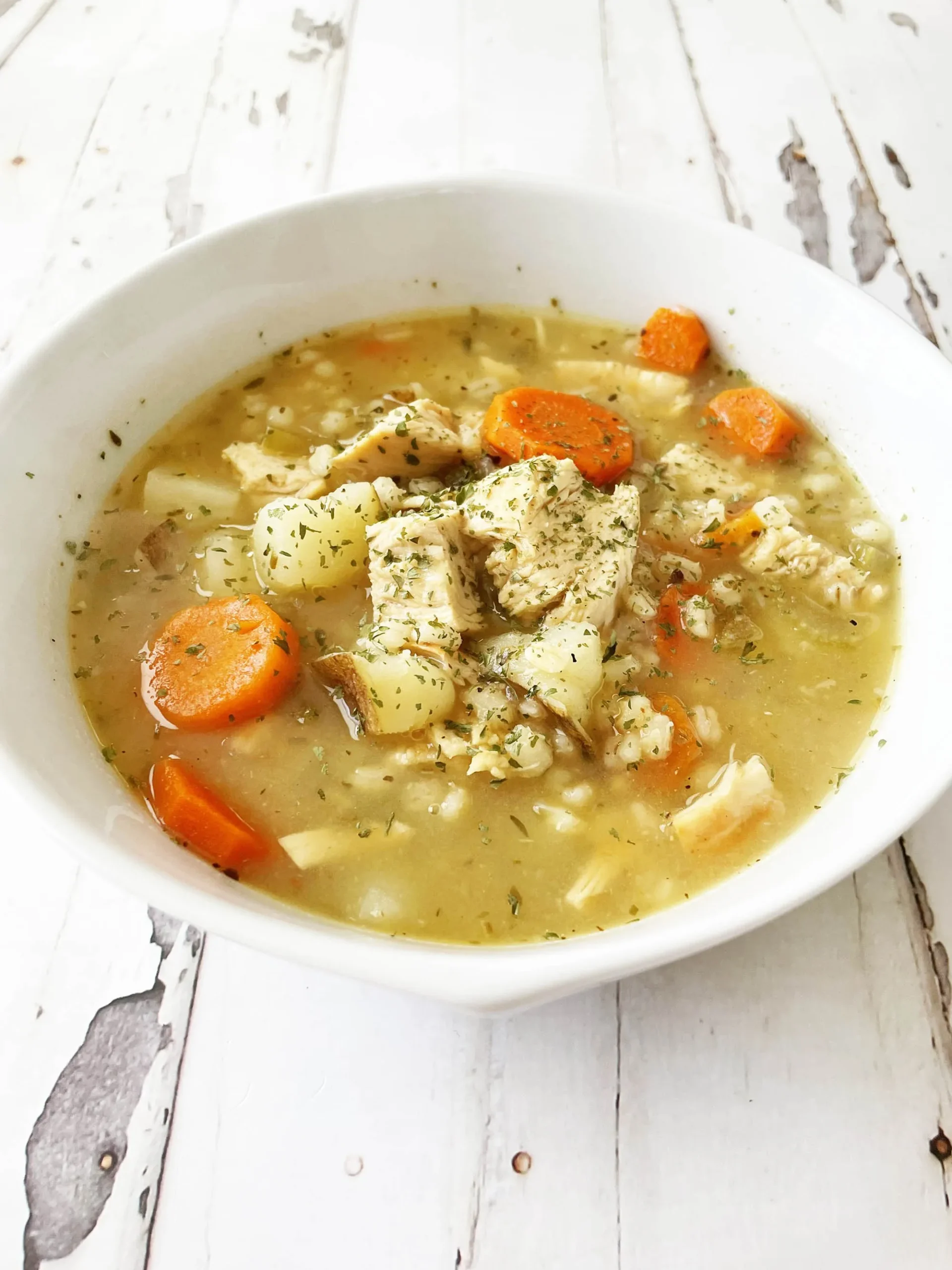 Chicken Stew with Herbs and Barley