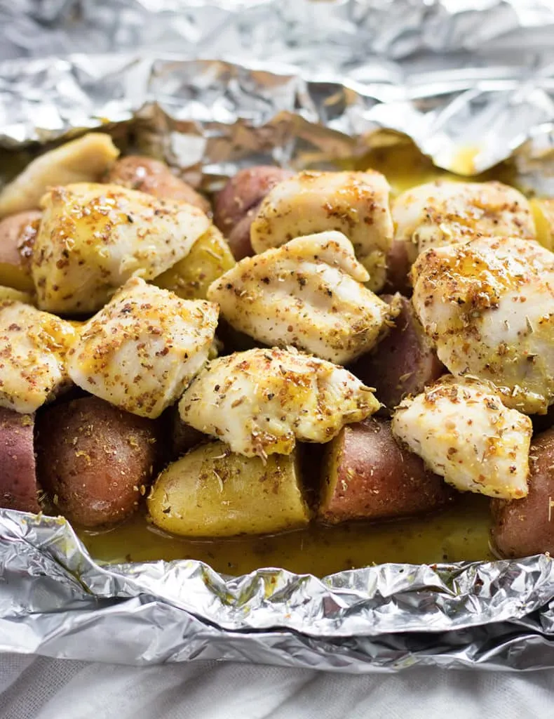 Chicken and Potatoes Foil Packets
