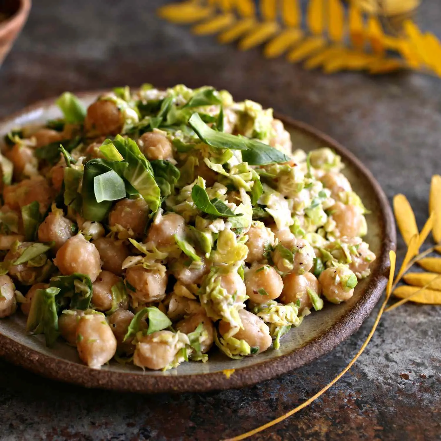 Chickpea Meatballs and Tahini Brussels Sprouts