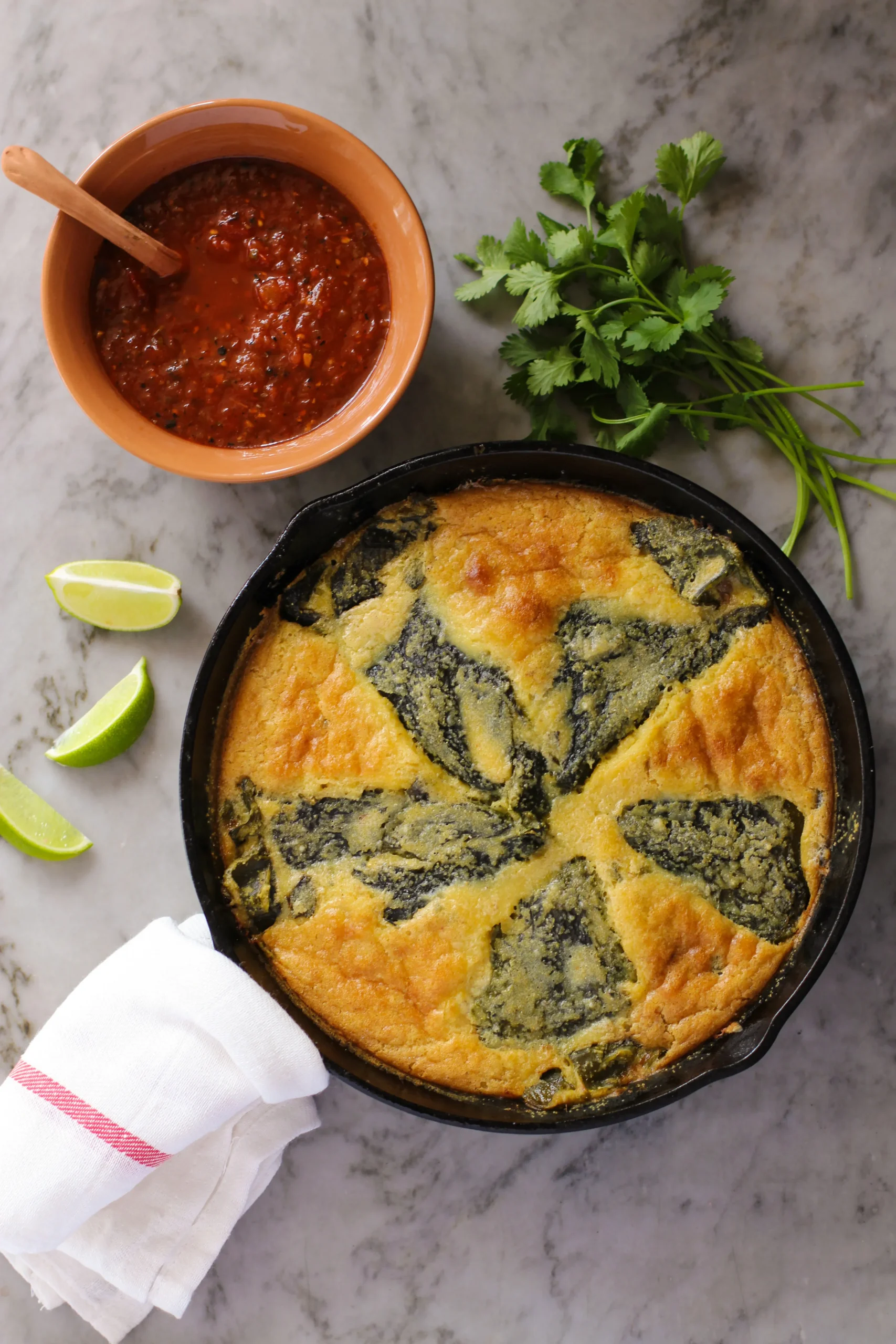 Chiles Rellenos Baked in Cornbread